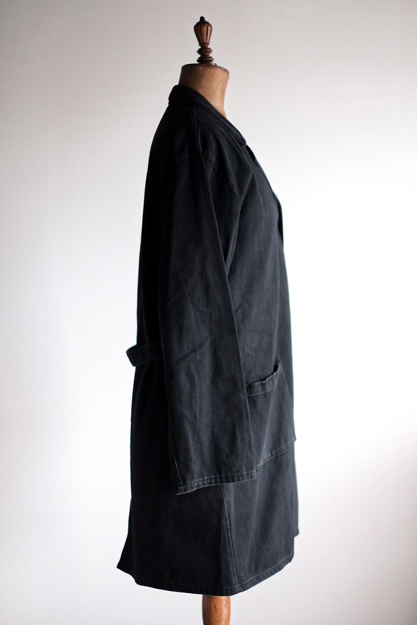 [~ 50's] French Vintage Black Moleskin Work Coat