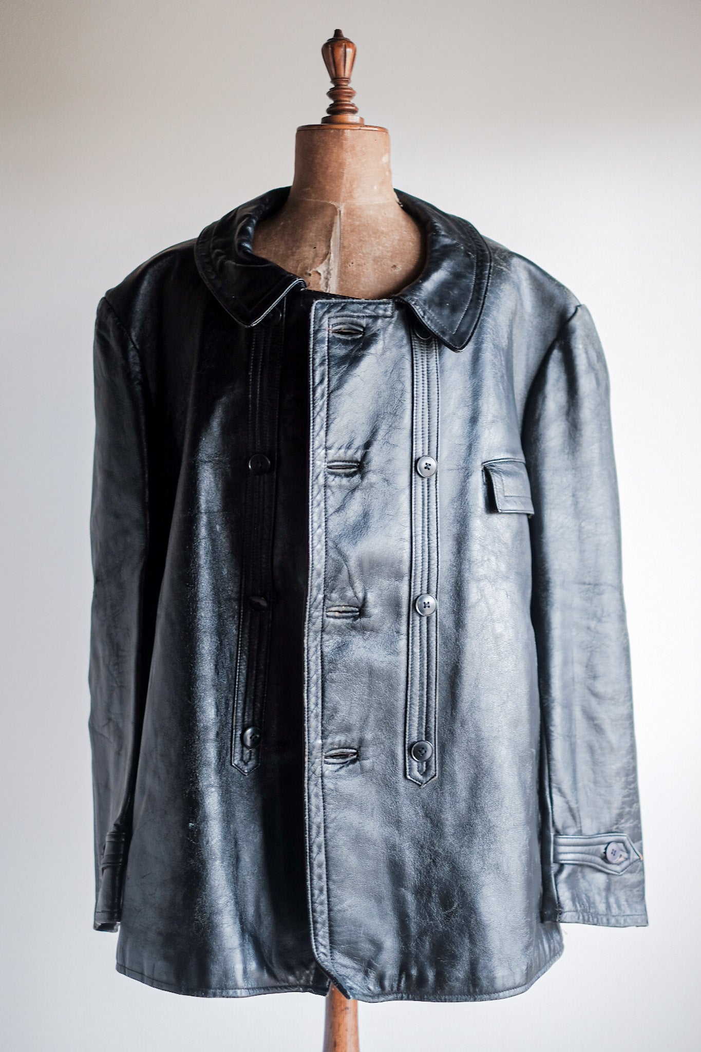 60's】French Vintage Le Corbusier Leather Work Jacket