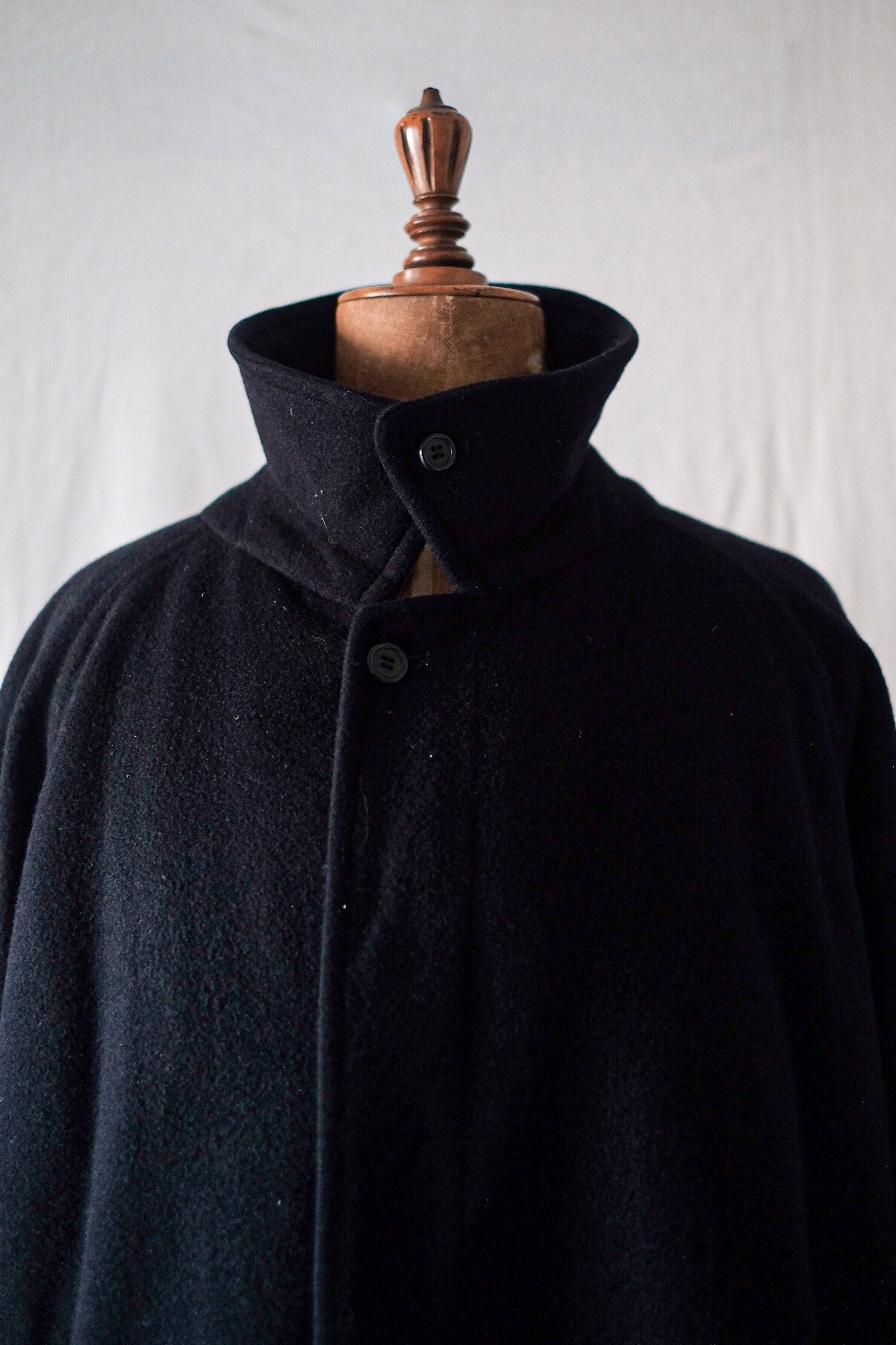 [〜80年代]老式Burberry的單一Raglan Balmacaan外套“羊毛與駱駝”