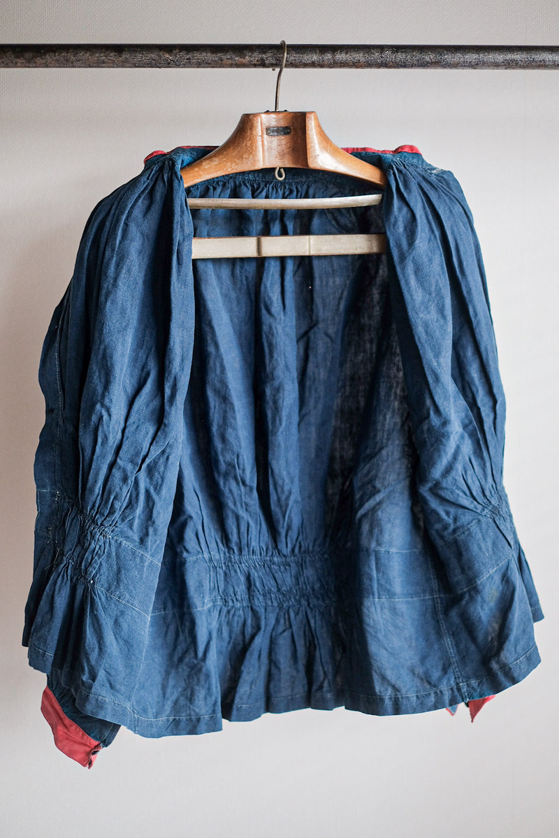 【Late 19th C】French Antique Indigo Linen Fireman Bourgeron Jacket
