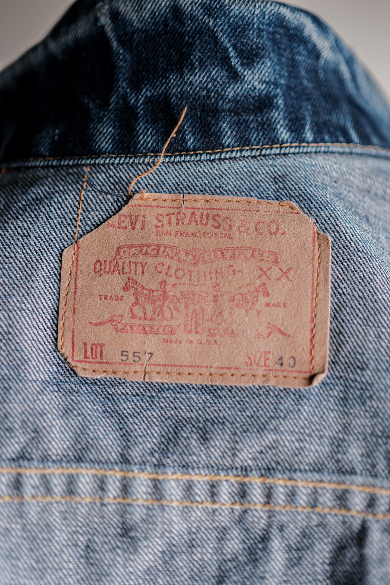 [~ 60's] Vintage Levi's 557 Denim Veste Taille.40 "Big E"