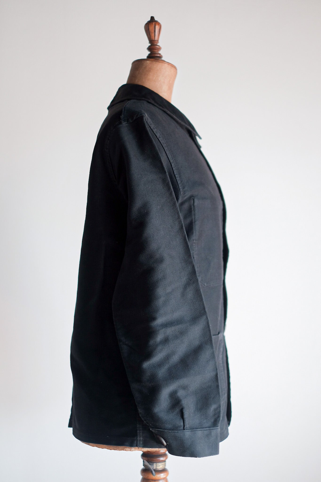 [~ 30 '] 프랑스 빈티지 블랙 몰스 피부 작업 재킷