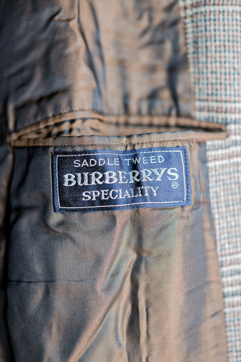 【~80's】Vintage Burberry's Single Raglan Balmacaan Coat Size.54R "Saddle Tweed"