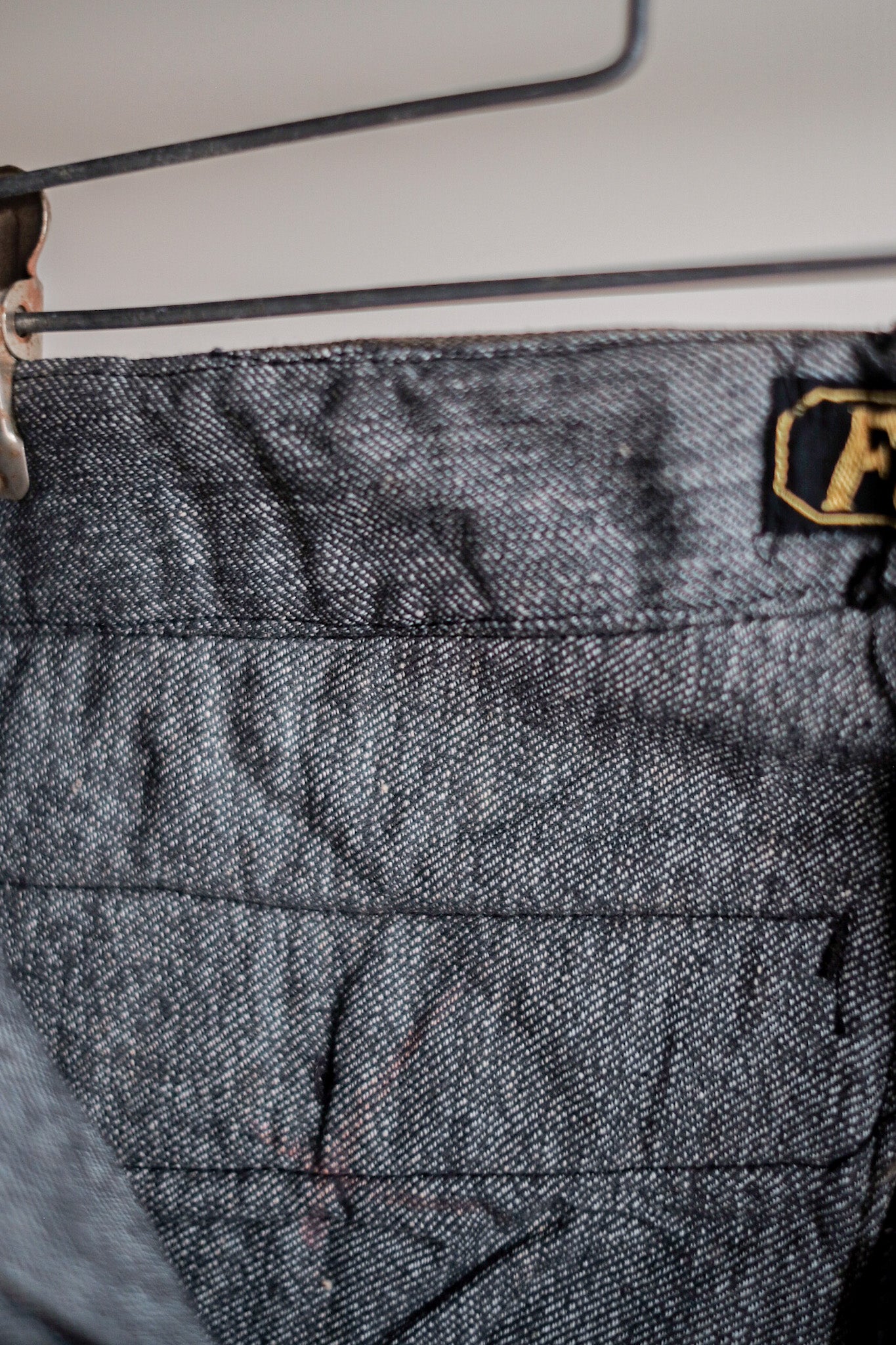 ［~40's］French Vintage Brown Salt & Pepper Cotton Pique Work Pants "Dead Stock"