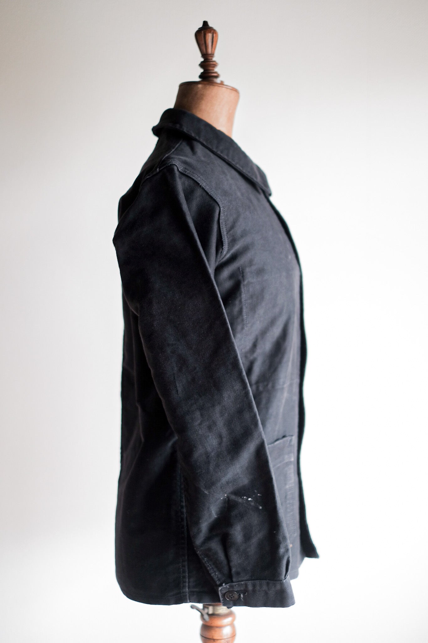 【~60's】French Vintage Black Moleskin Work Jacket