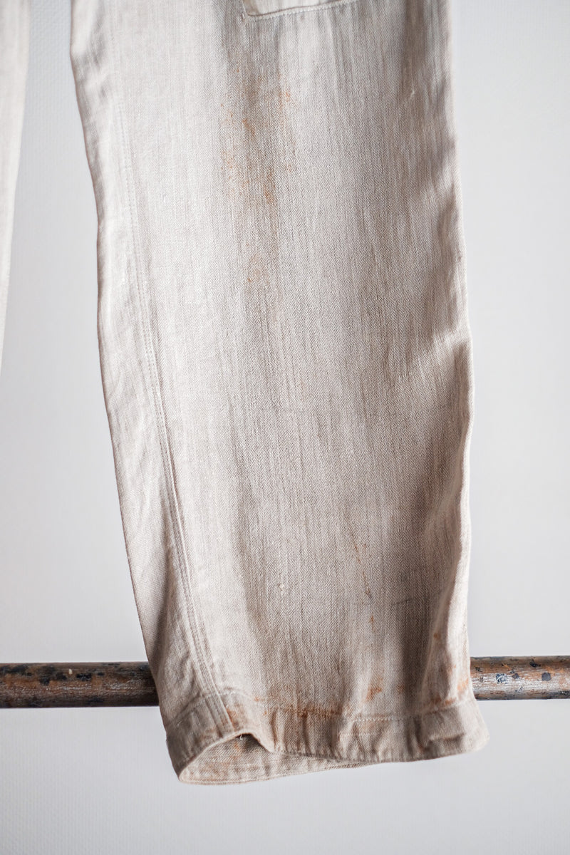 【~40's】WW2 German Army Drillich HBT Linen Trousers