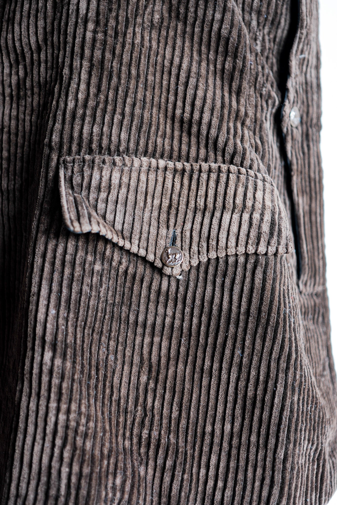 【~30's】French Vintage Brown Heavy Corduroy Hunting Jacket "Dead Stock"