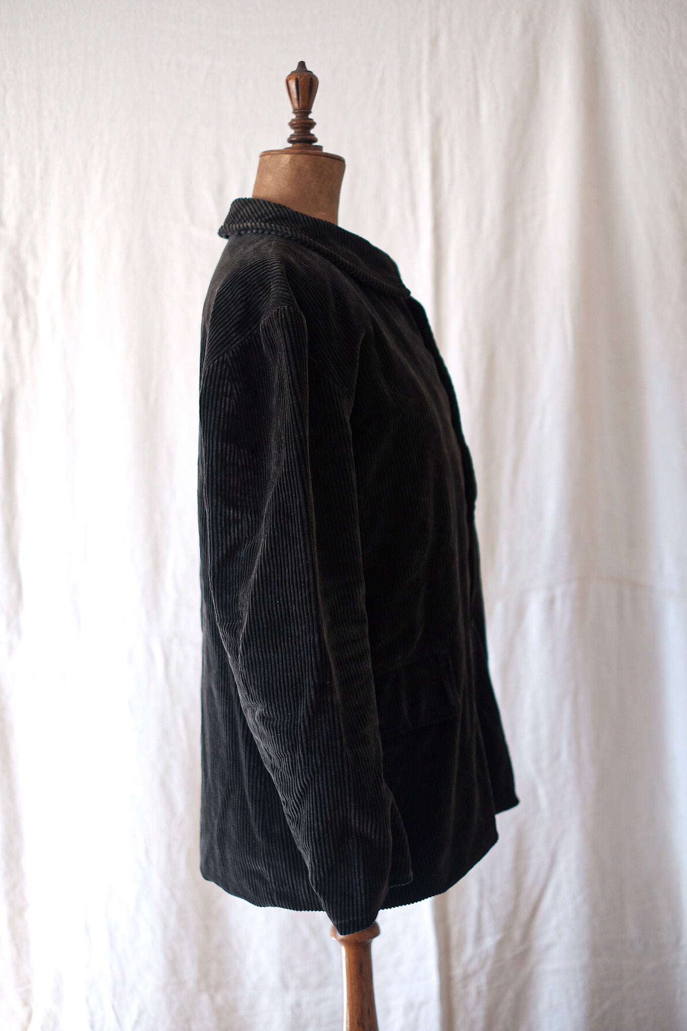 [~ 50 년대] 프랑스 빈티지 블랙 코듀로이 작업 재킷 "Adolphe Lafont"