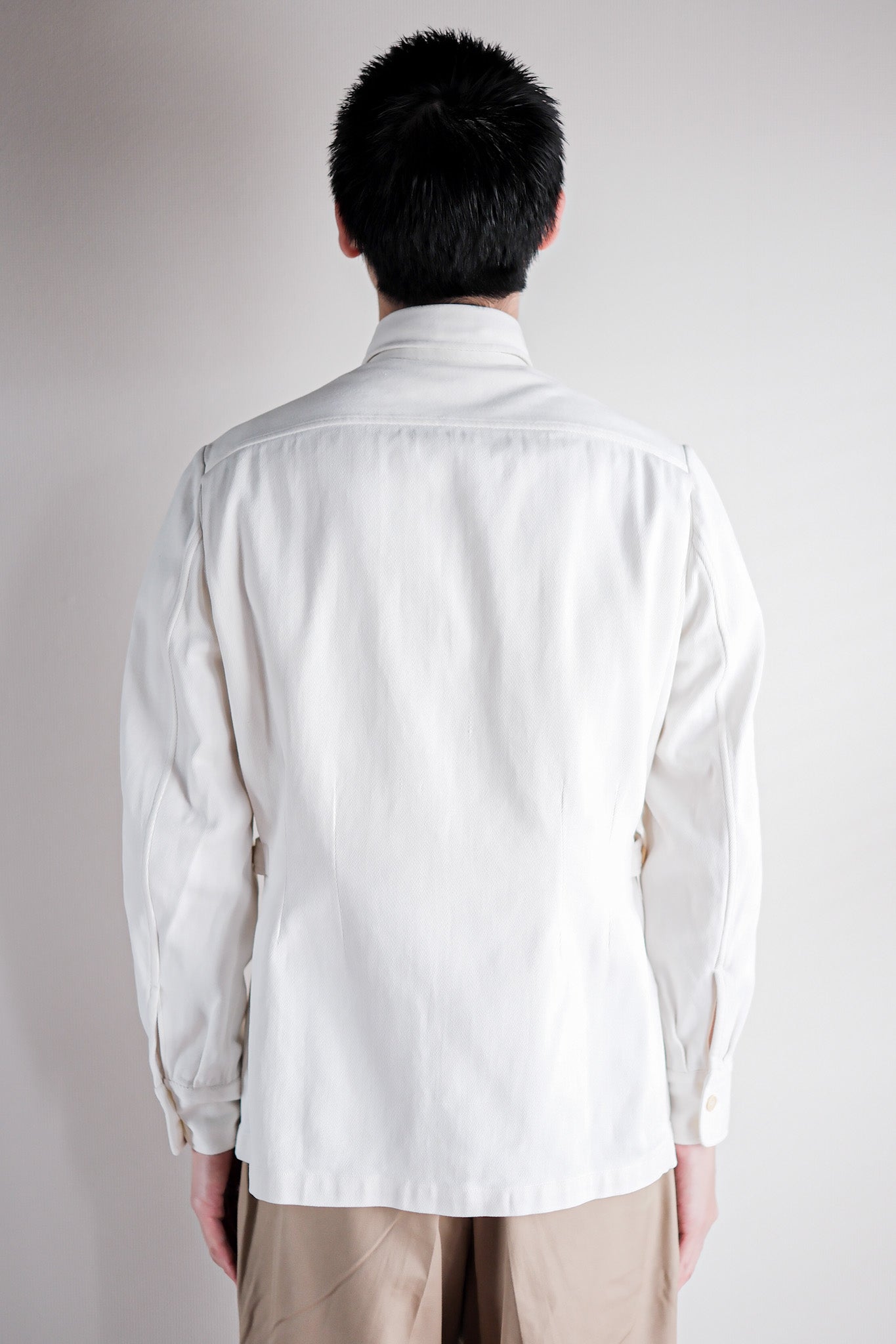 ［~30's］French Vintage White Cotton Twill Colonial Jacket