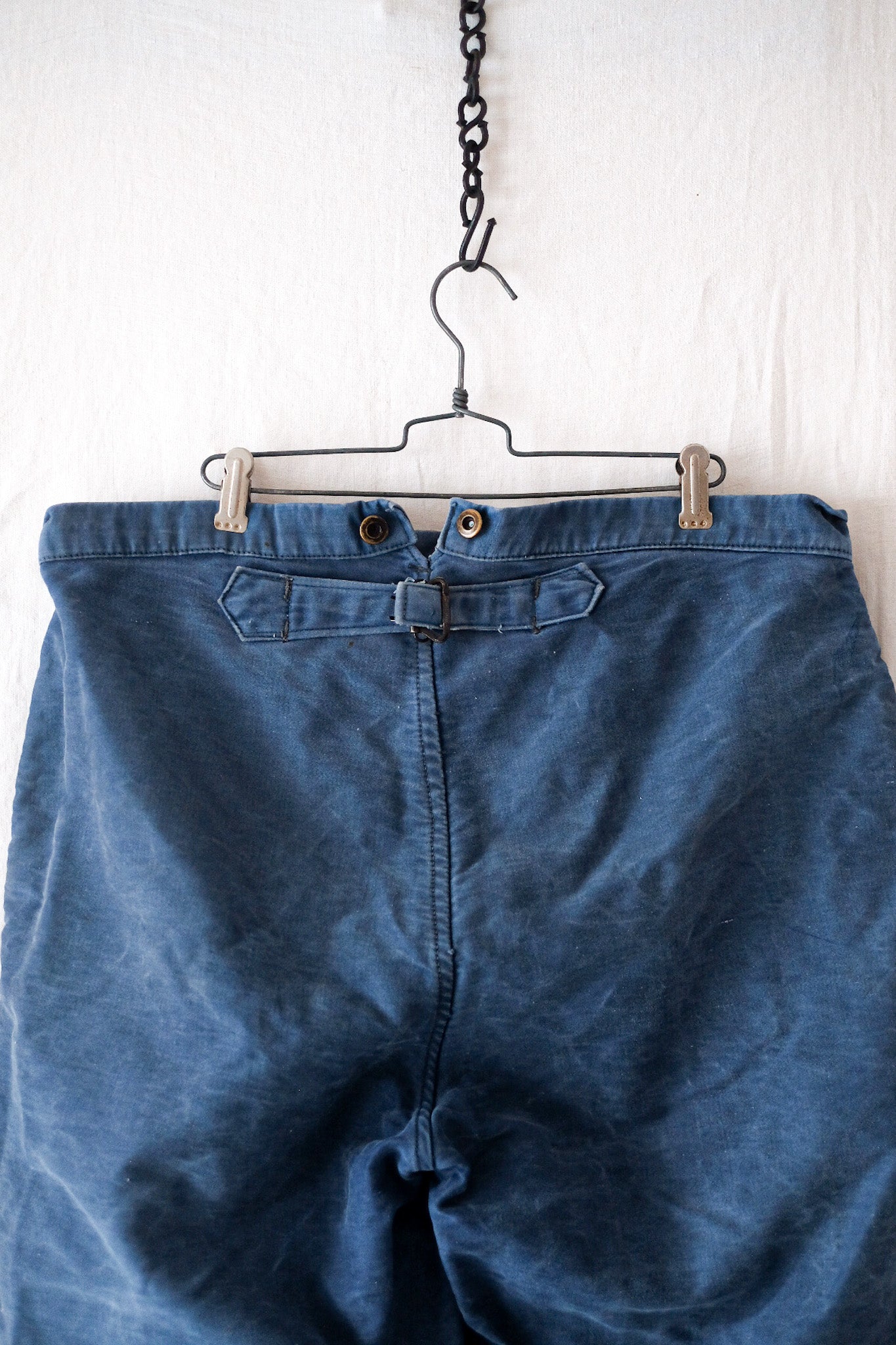 [~ 30's] French vintage bleu moleskin pantalon "Adolphe Lafont"