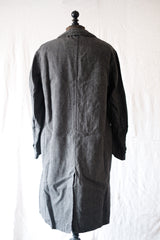 【~30's】French Vintage Black Chambray Duster Coat