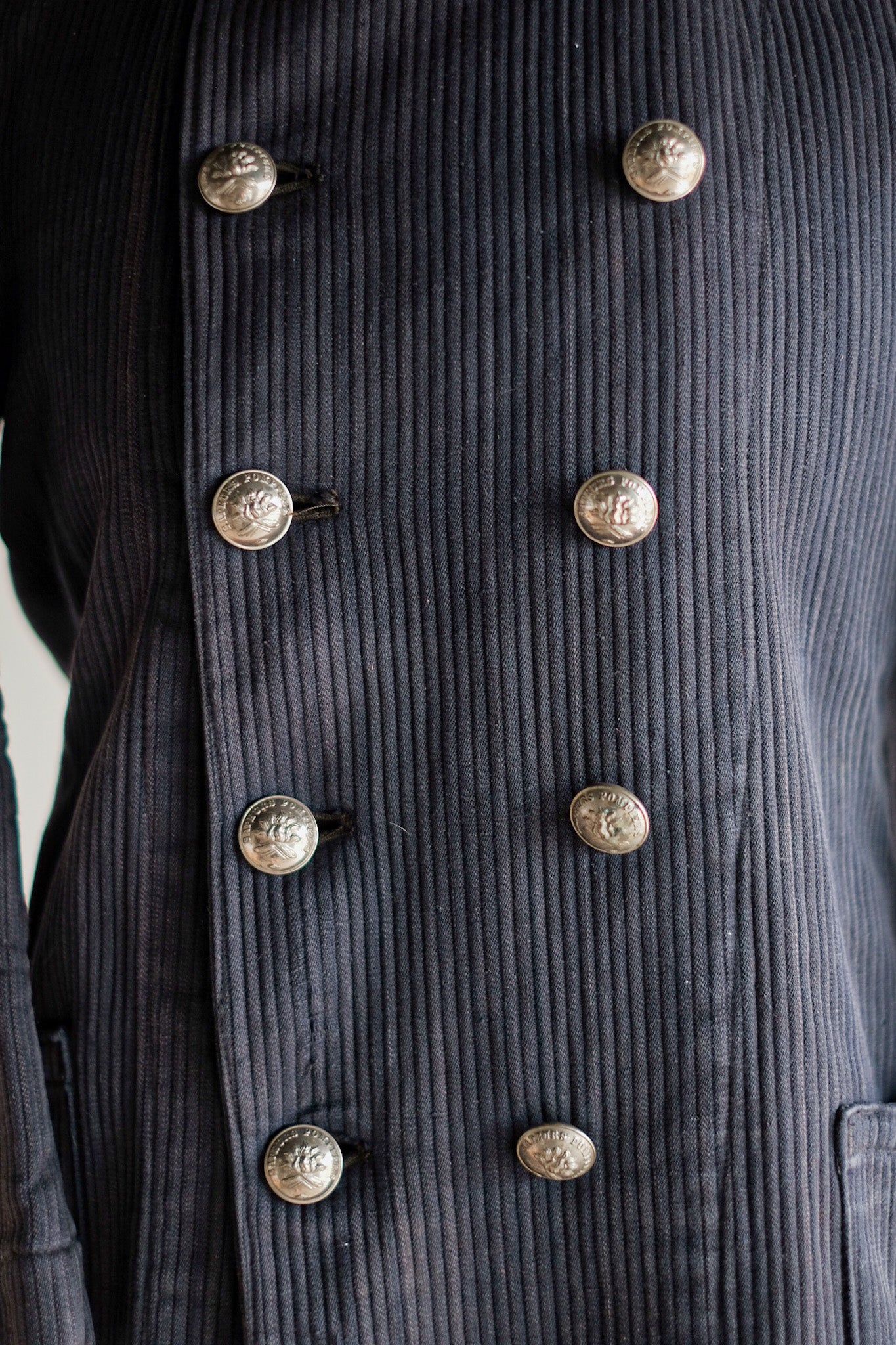 ［~30's］French Vintage Cotton Pique Double Breasted Fireman Jacket