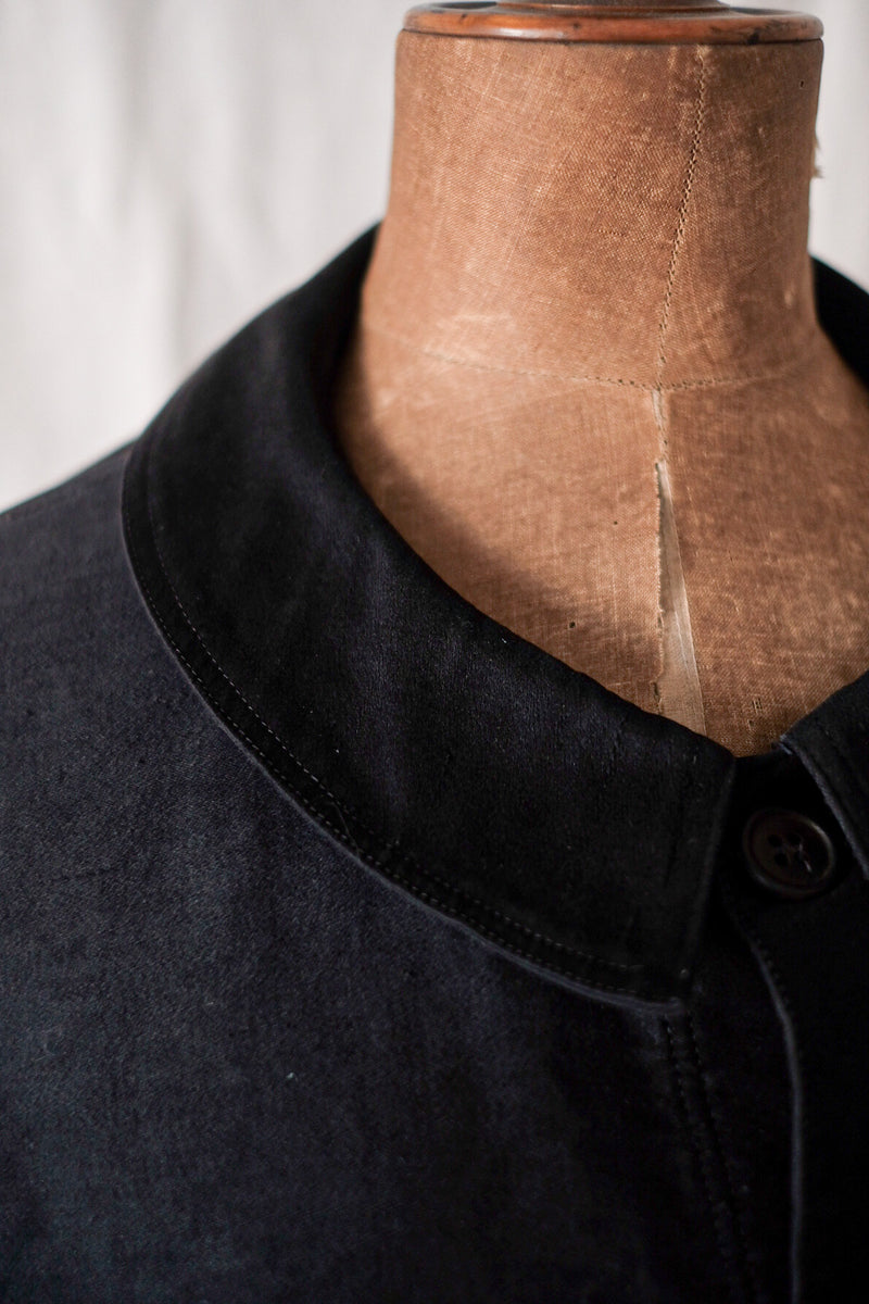 【~30's】French Vintage Black Moleskin Work Jacket