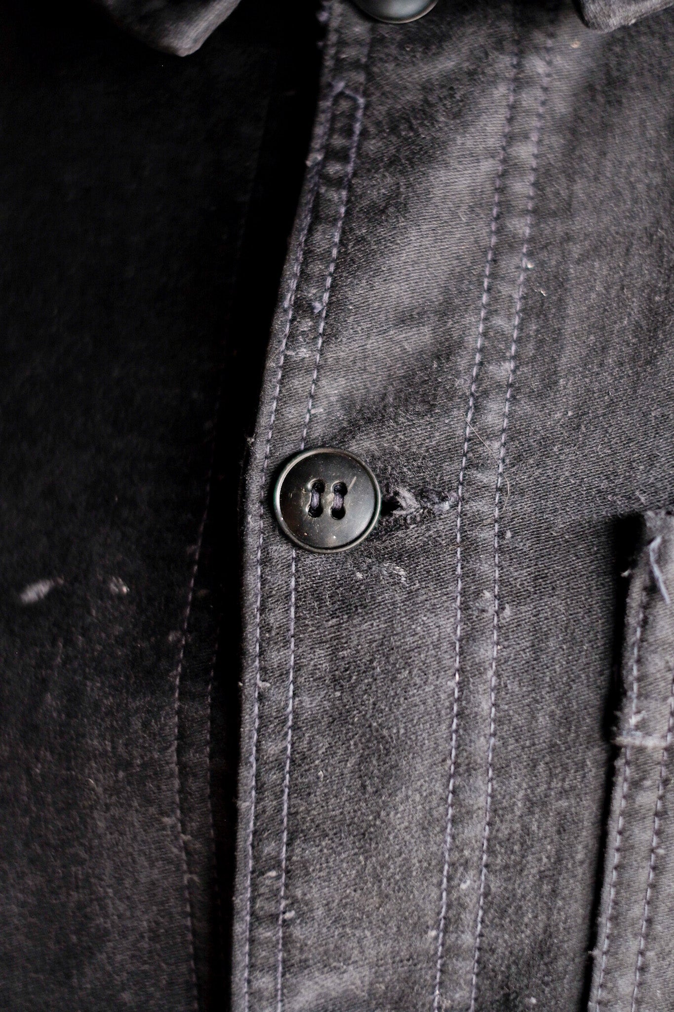 【~60's】French Vintage Black Moleskin Work Jacket