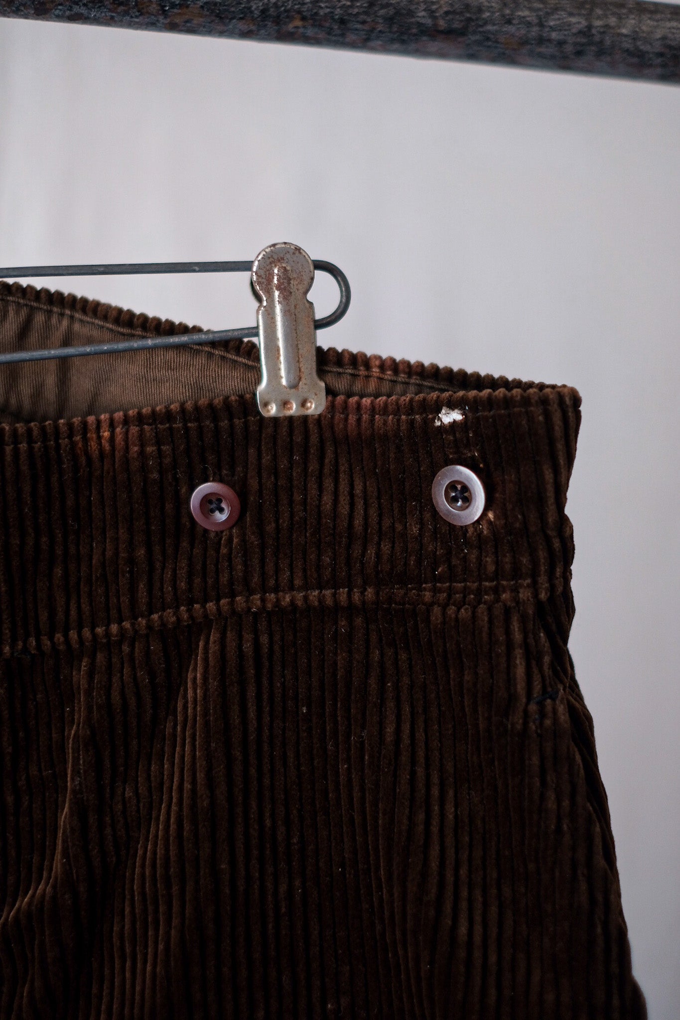 [〜30年代]法國復古棕色燈芯絨工作褲“ crepier”