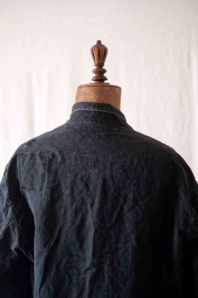 【Early 20th C】French Antique Indigo Linen Maquignon Coat
