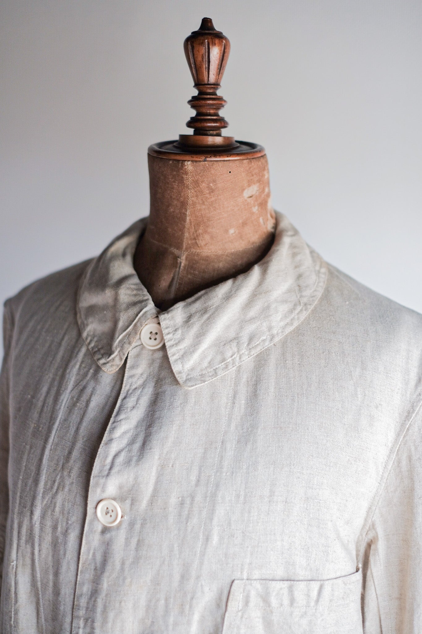 [~ 30's] French Vintage Linen Work Coat