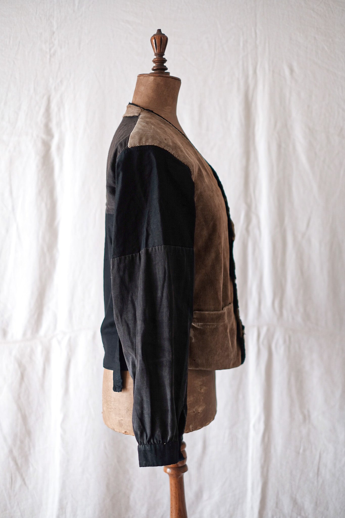 [〜30年代]法國復古棕色燈芯絨吉列夾克