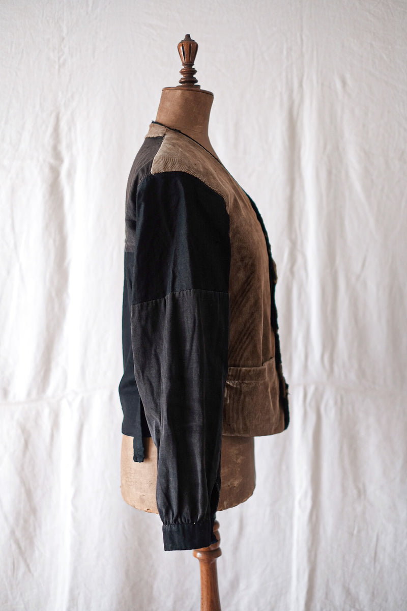 【~30's】French Vintage Brown Corduroy Gilet Jacket