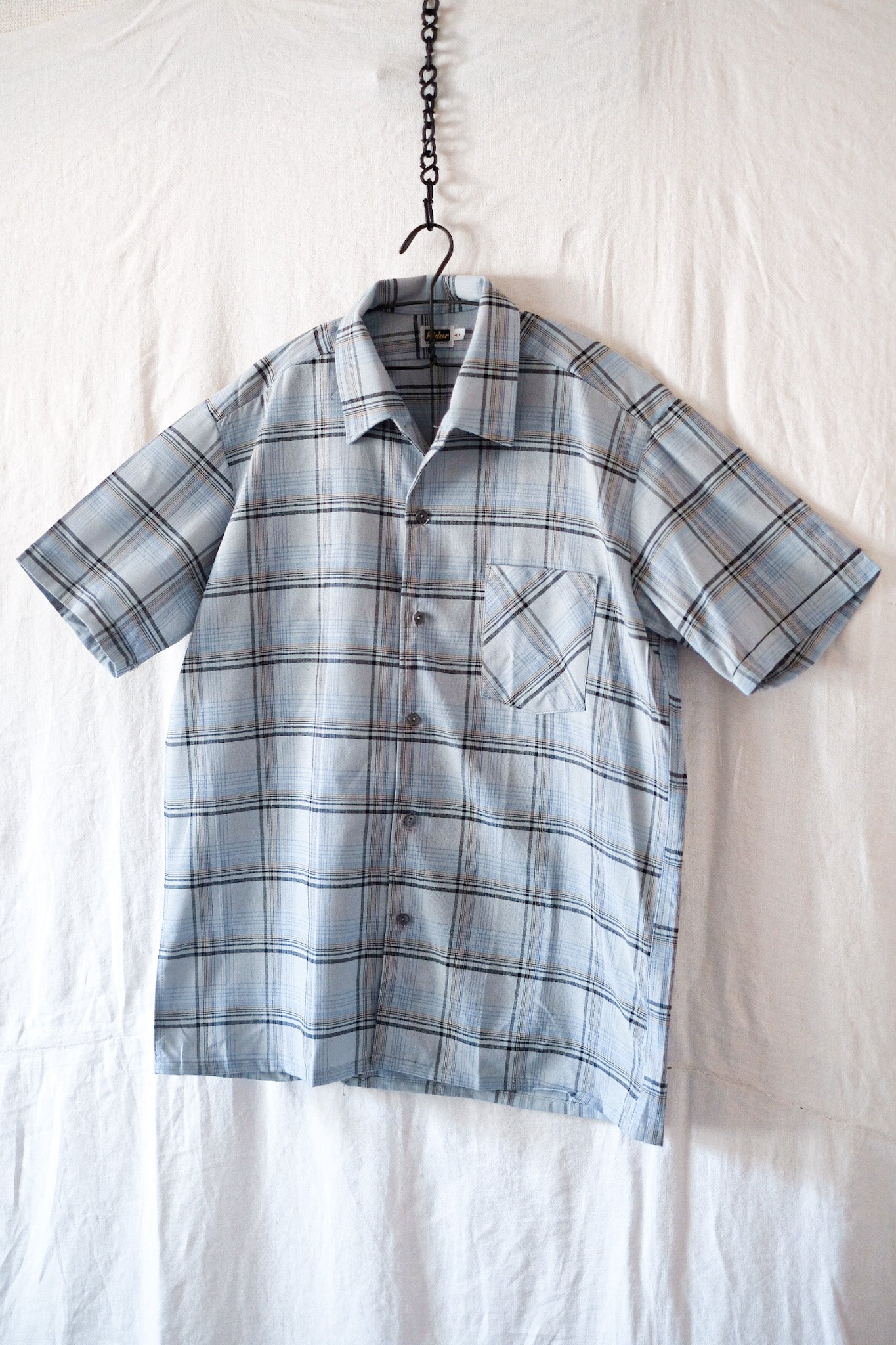[~ 70 년대] 프랑스 빈티지 짧은 슬리브 셔츠 "데드 스톡"