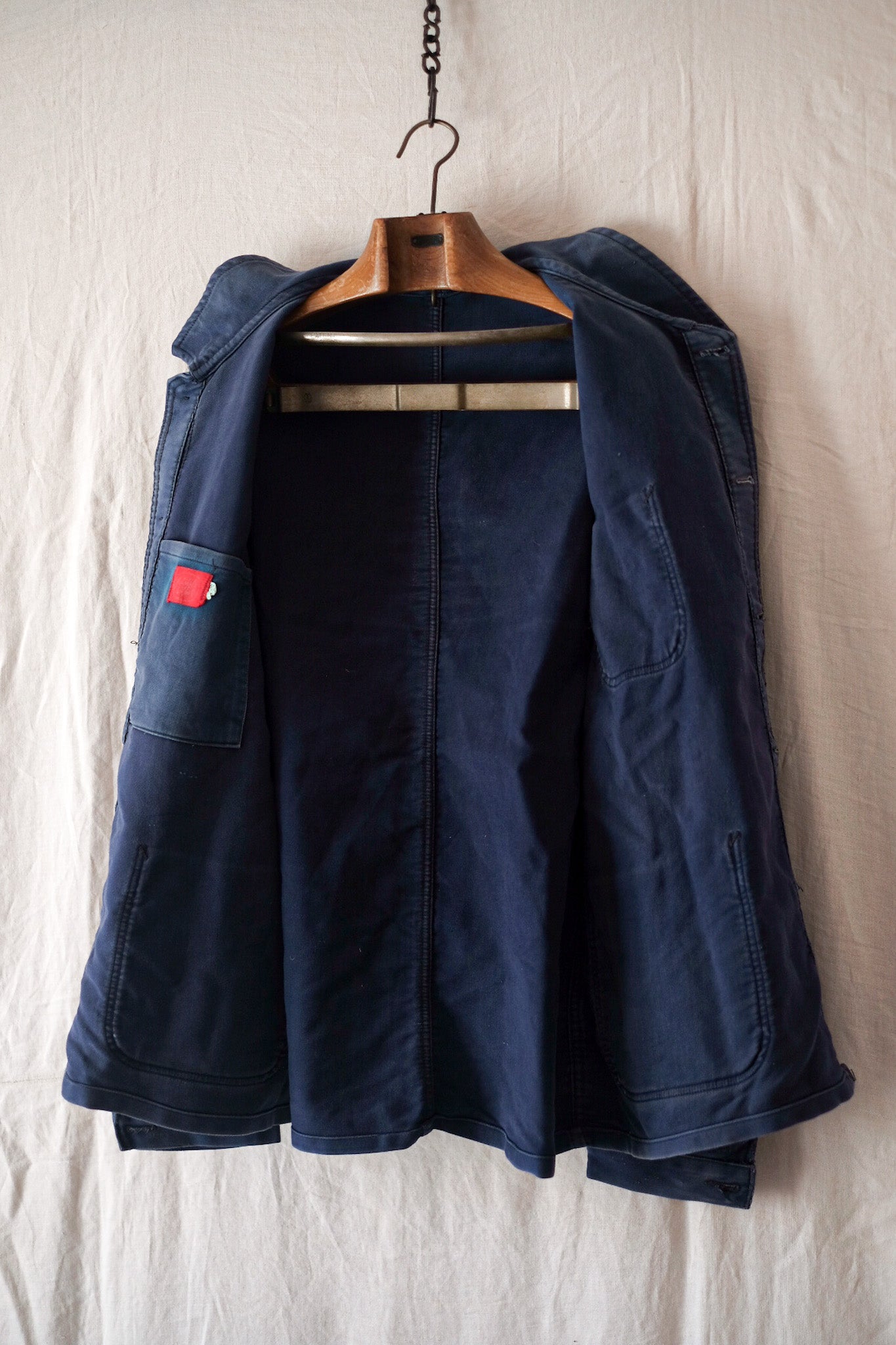 【~50's】French Vintage Blue Moleskin Work Jacket "Adolphe Lafont"