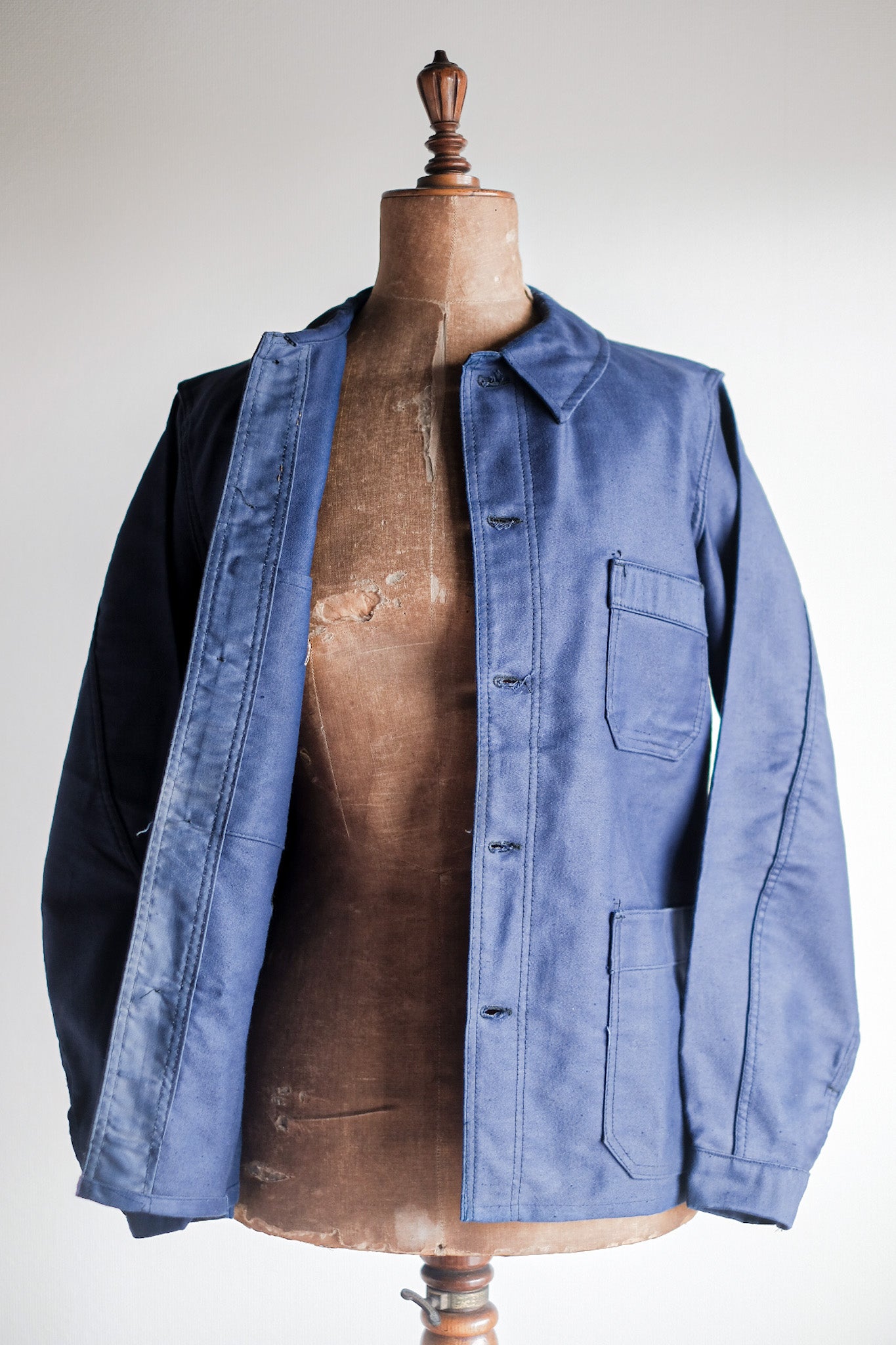 ［~40's］French Vintage Blue Moleskin Work Jacket "Dead Stock"