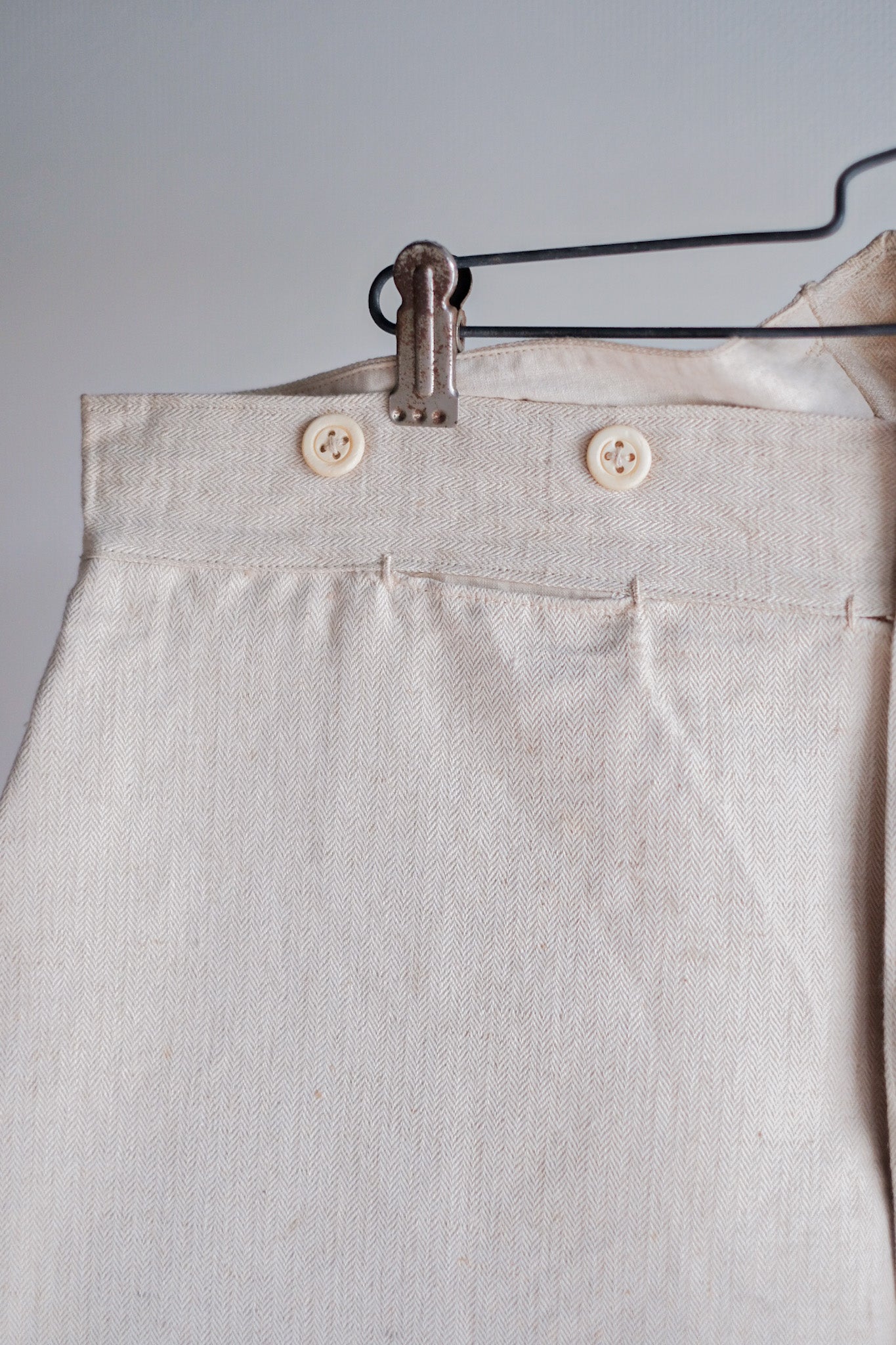 [〜30年代]法國陸軍Bourgeron HBT亞麻褲“ Dead Stock”