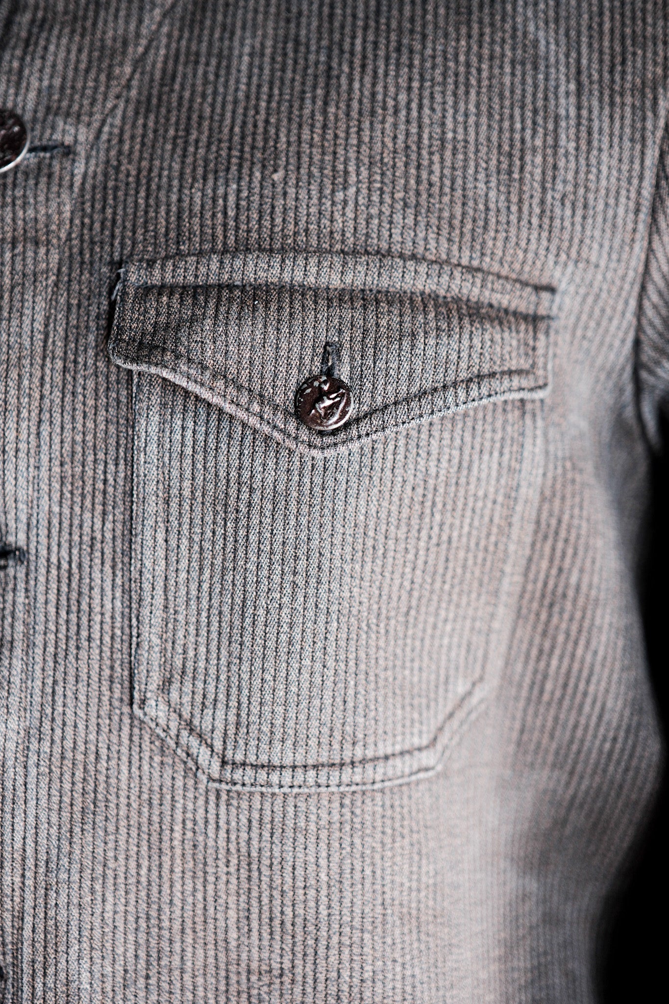 ［~40's］French Vintage Brown Salt & Pepper Cotton Pique Hunting Jacket