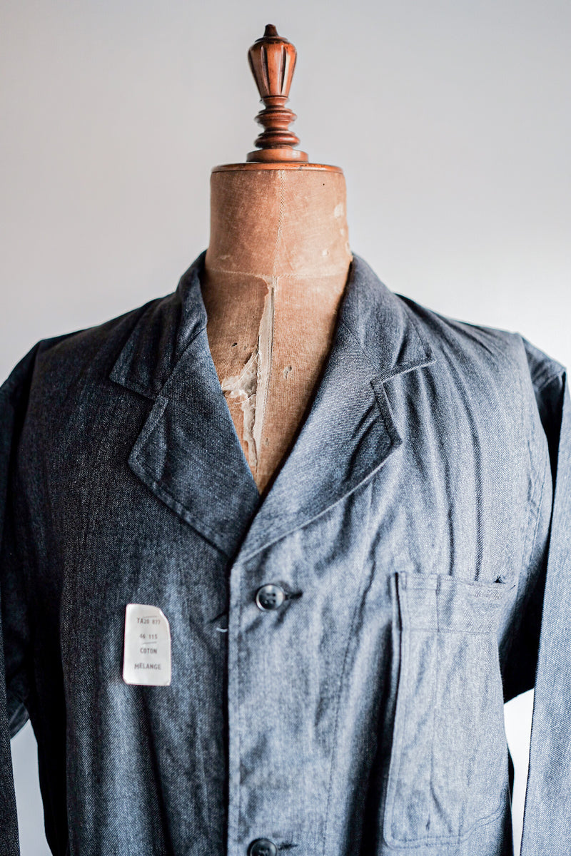 【~40's】French Vintage Black Chambray Atelier Coat “Dead Stock”