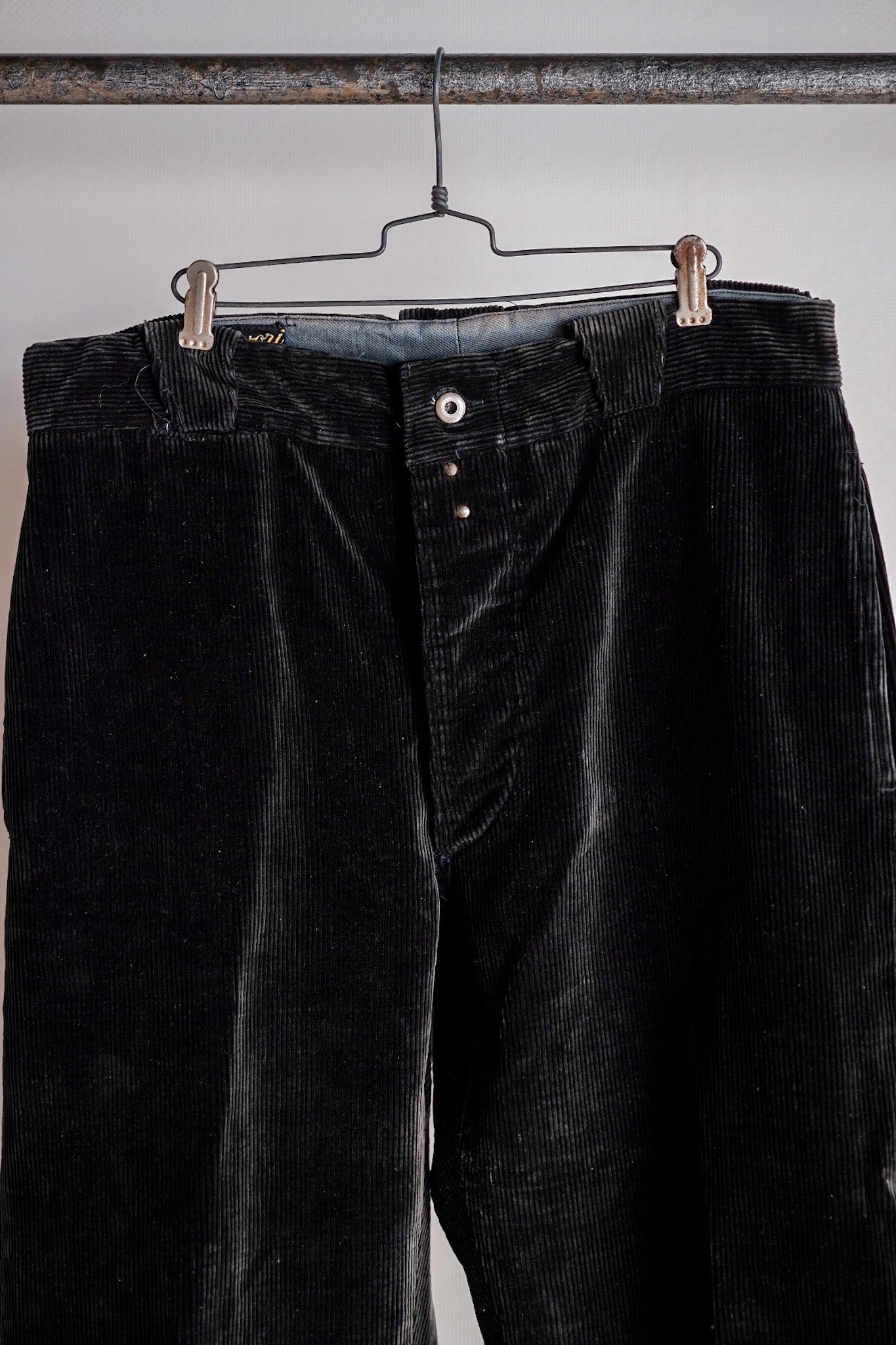 【〜40年代】法國復古深棕色燈芯絨工作褲