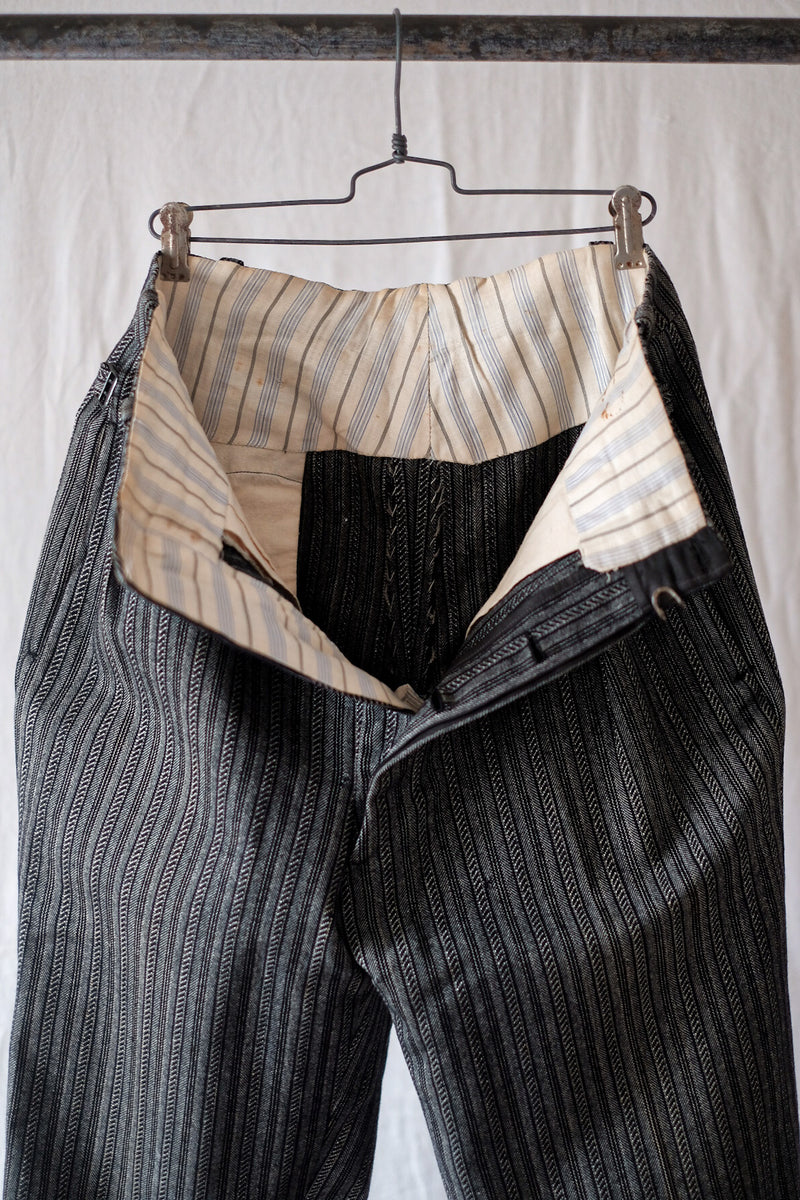【~40's】French Vintage Wool Striped Work Pant