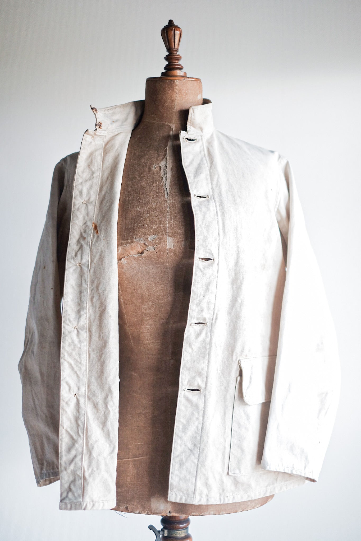 ［~30's］French Vintage Stand Collar Linen Jacket