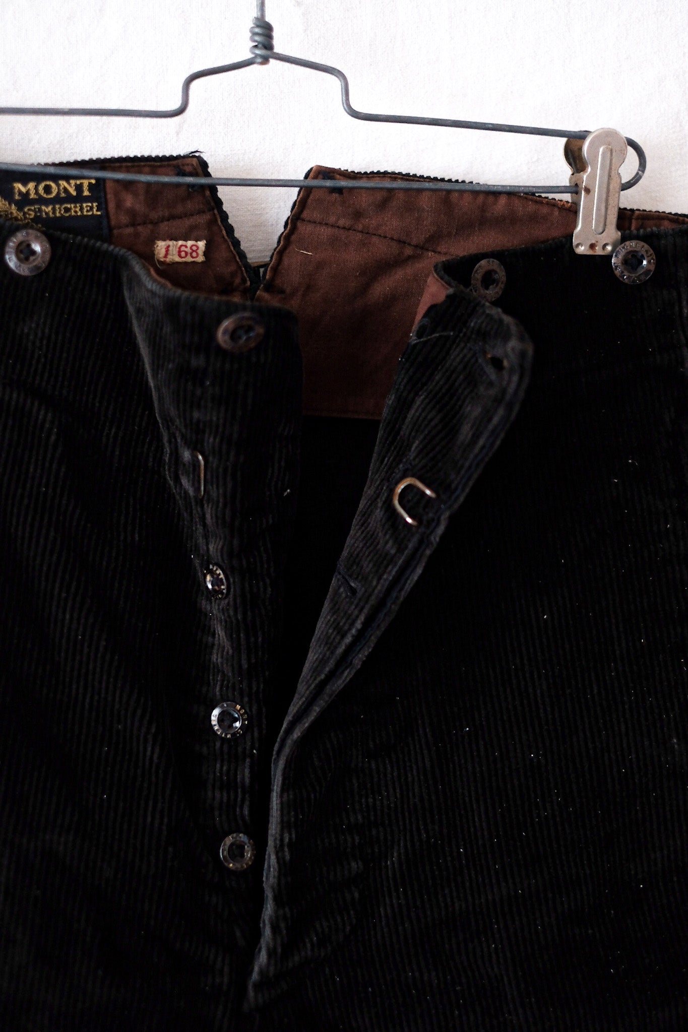 [〜40年代]法國復古“ Le Montst。Michel”黑色燈芯絨工作短褲