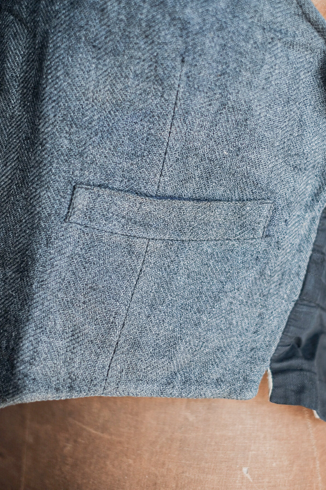 ［~40's］French Vintage Gray Wool Work Gilet