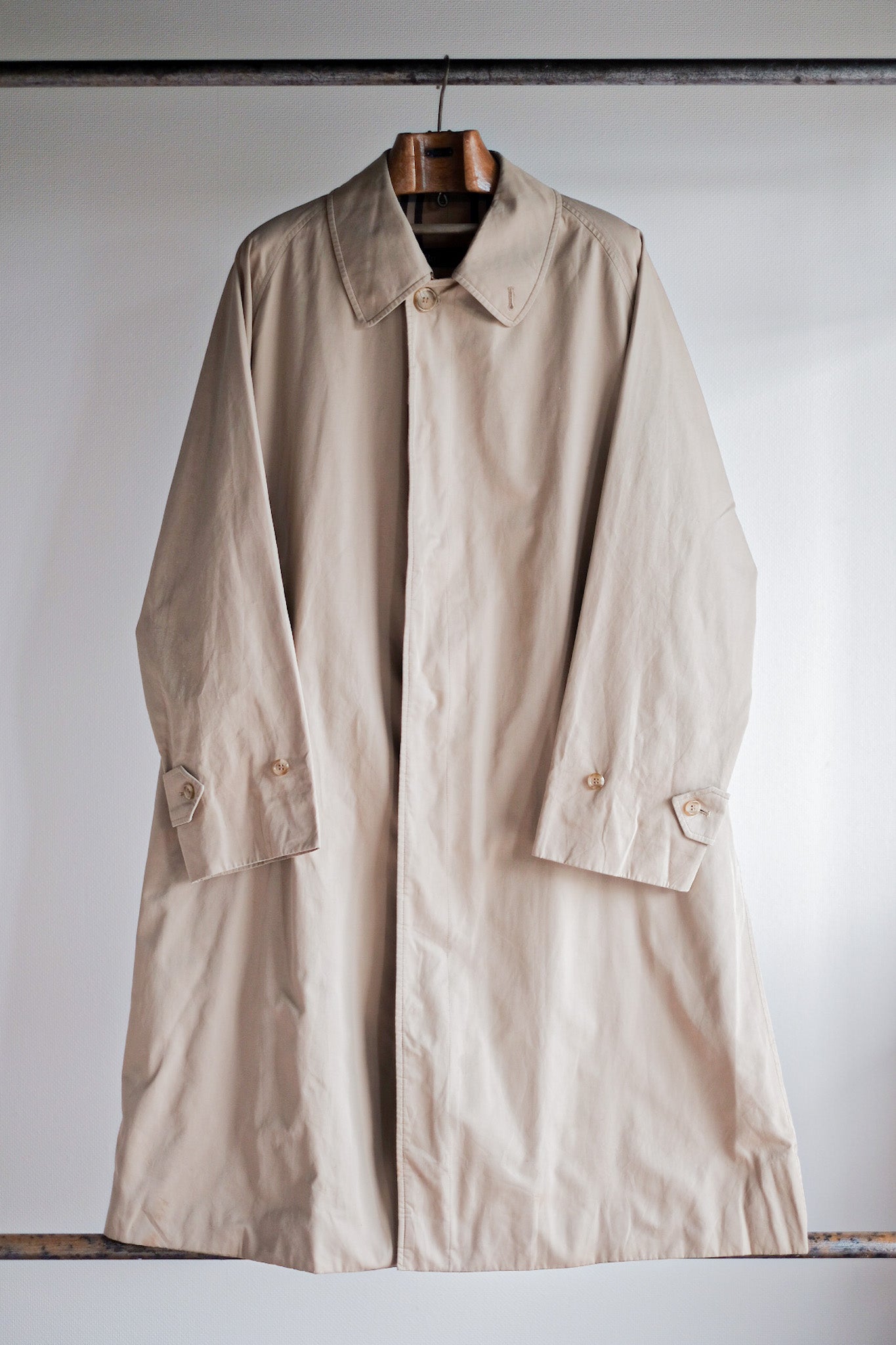 70's】Vintage Burberry Single Raglan Balmacaan Coat C100