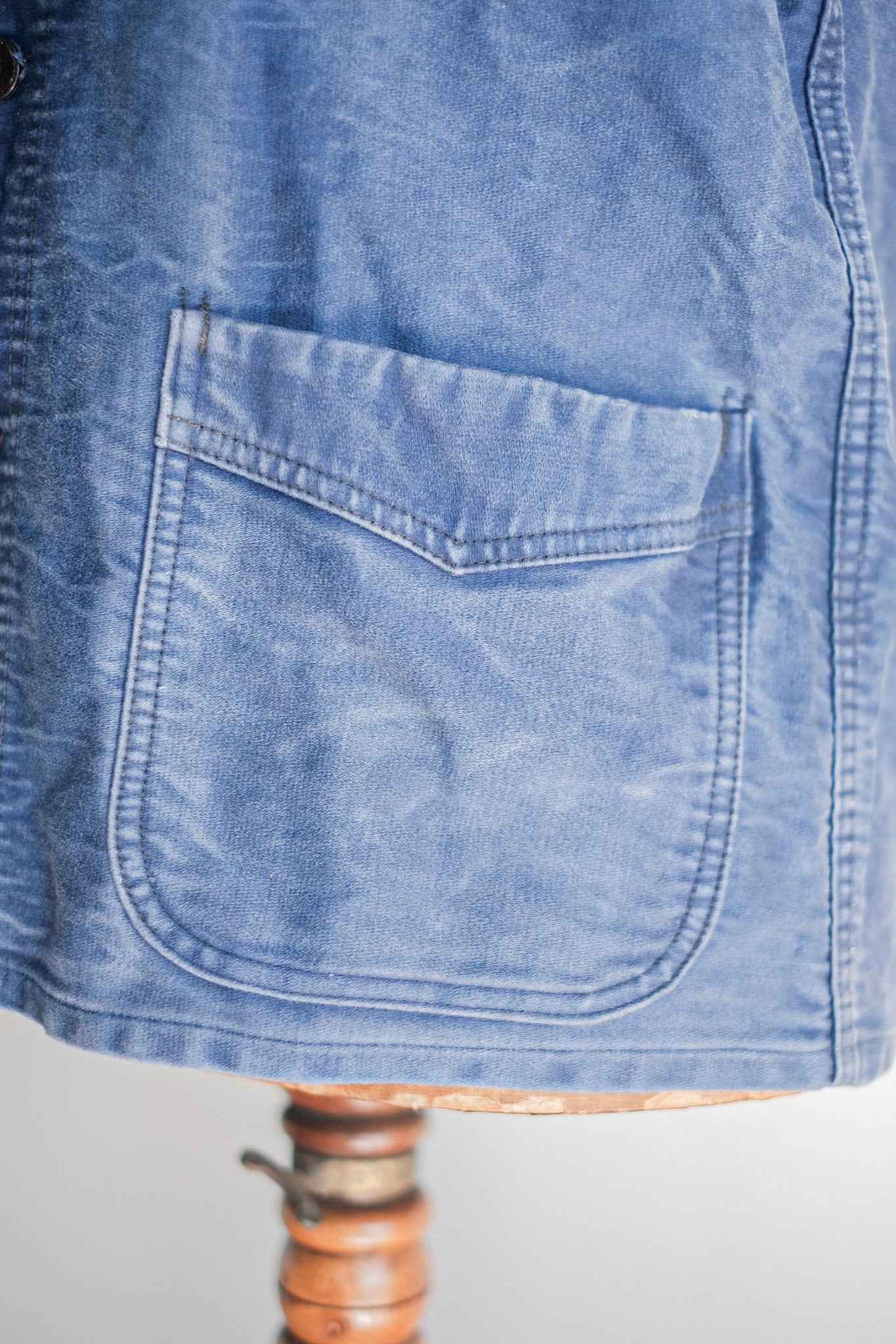 ［~50's］French Vintage Blue Moleskin Work Jacket "Le Mont St. Michel"