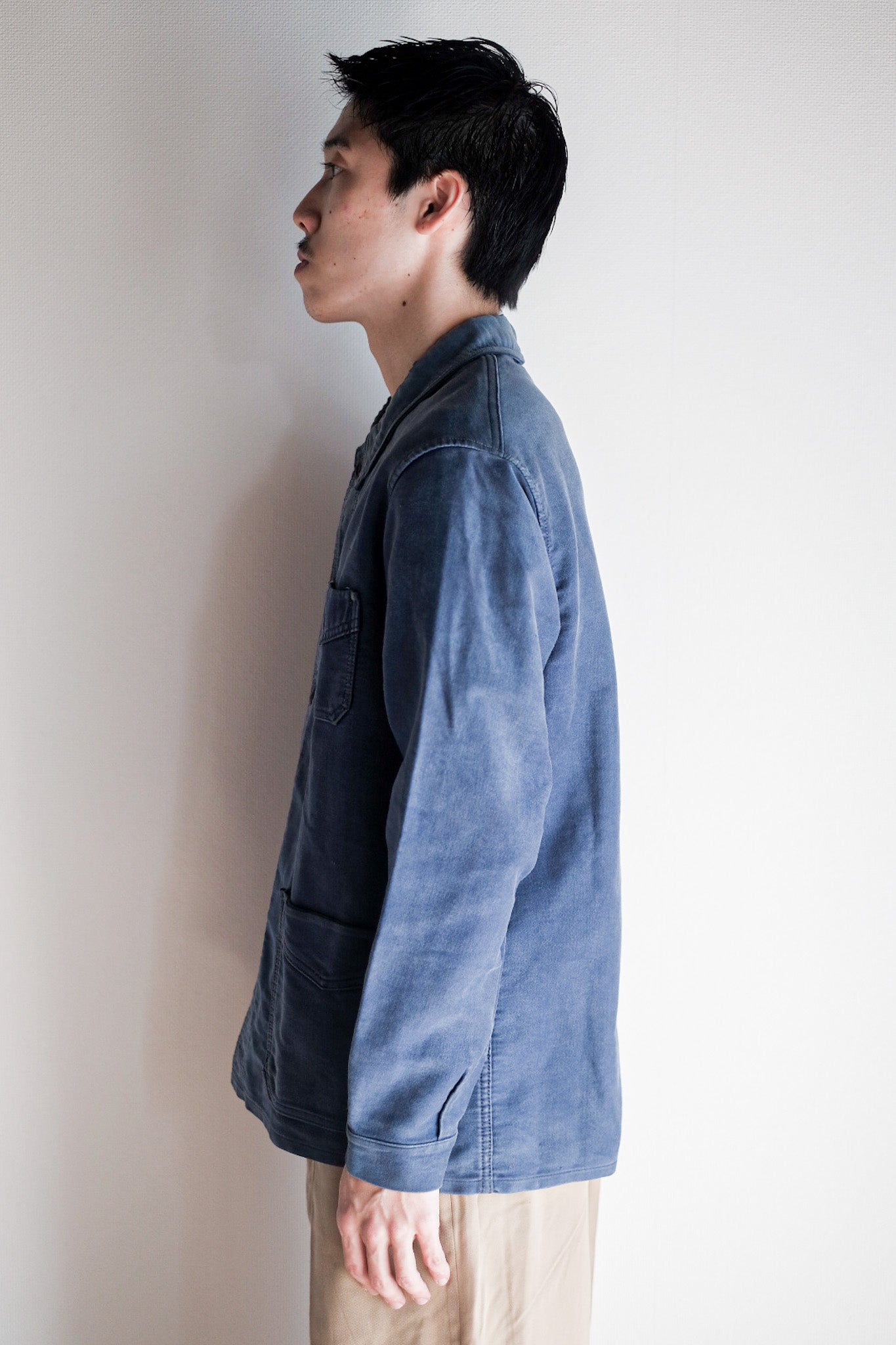 ［~40's］French Vintage Blue Moleskin Work Jacket