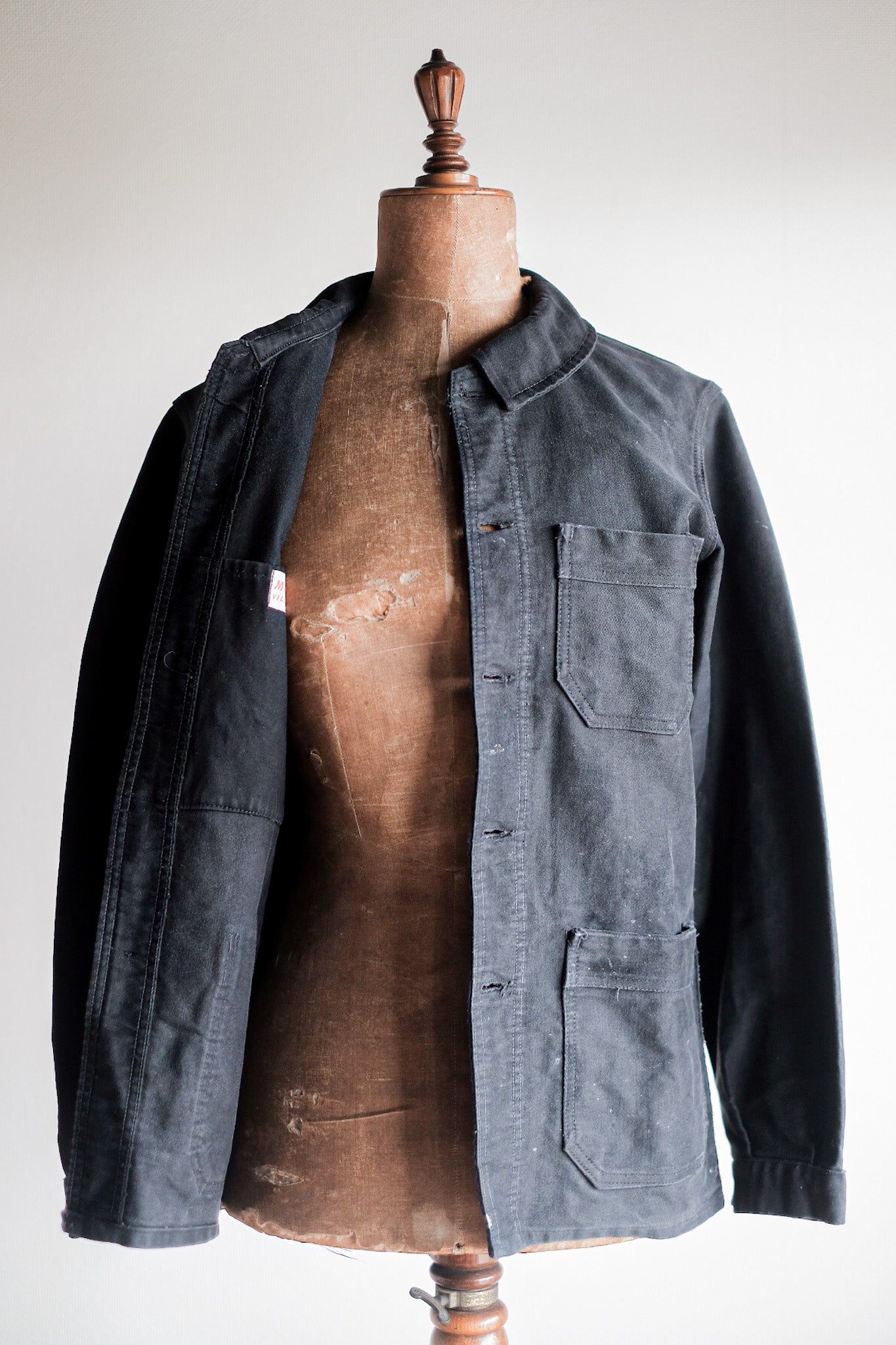 ［~60's］French Vintage Black Moleskin Work Jacket