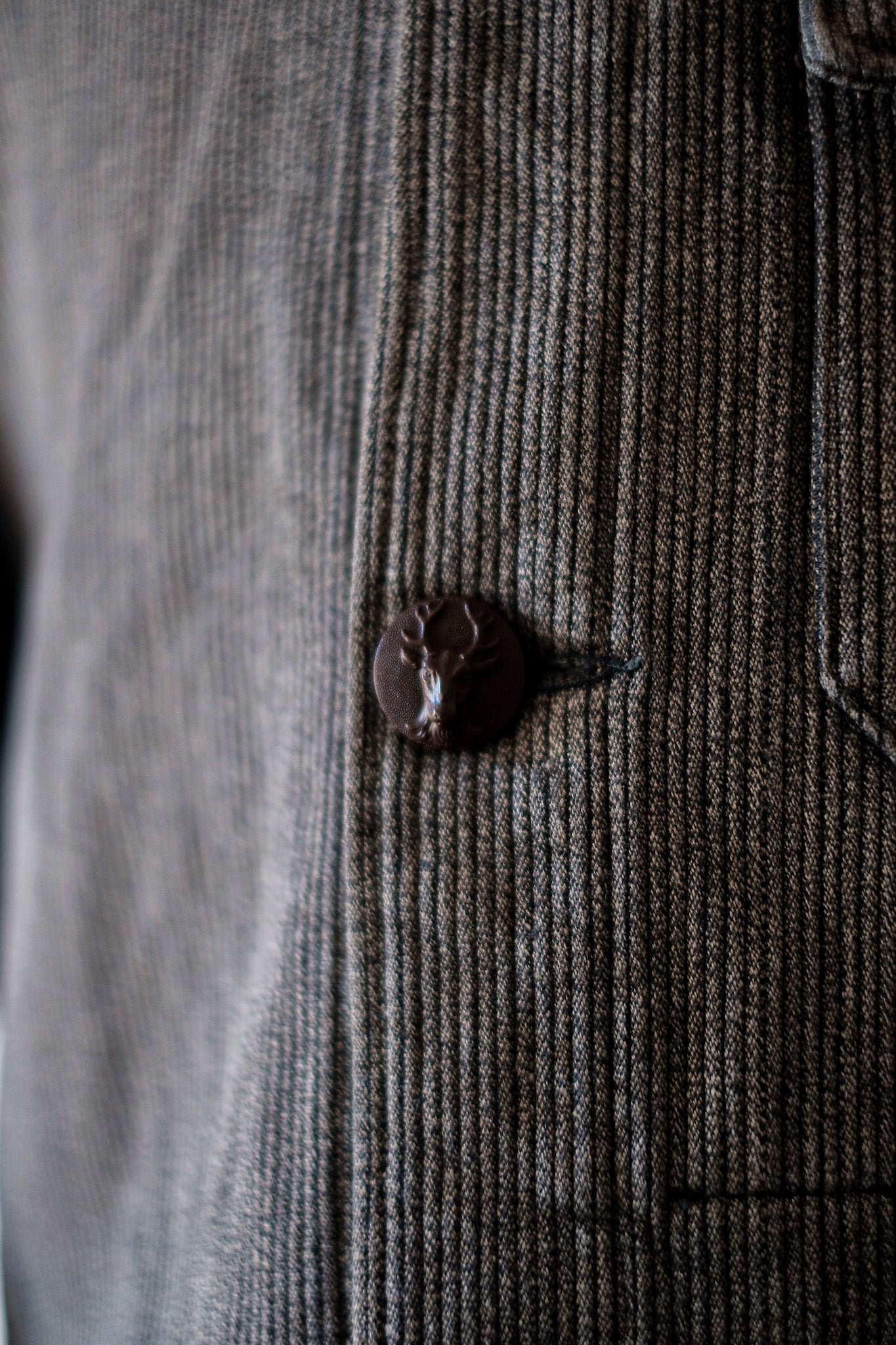 [~ 50 년대] 프랑스 빈티지 그레이 소금 및 후추 파티크 사냥 재킷