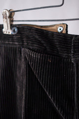 【~30's】French Vintage Dark Brown Corduroy Work Pants