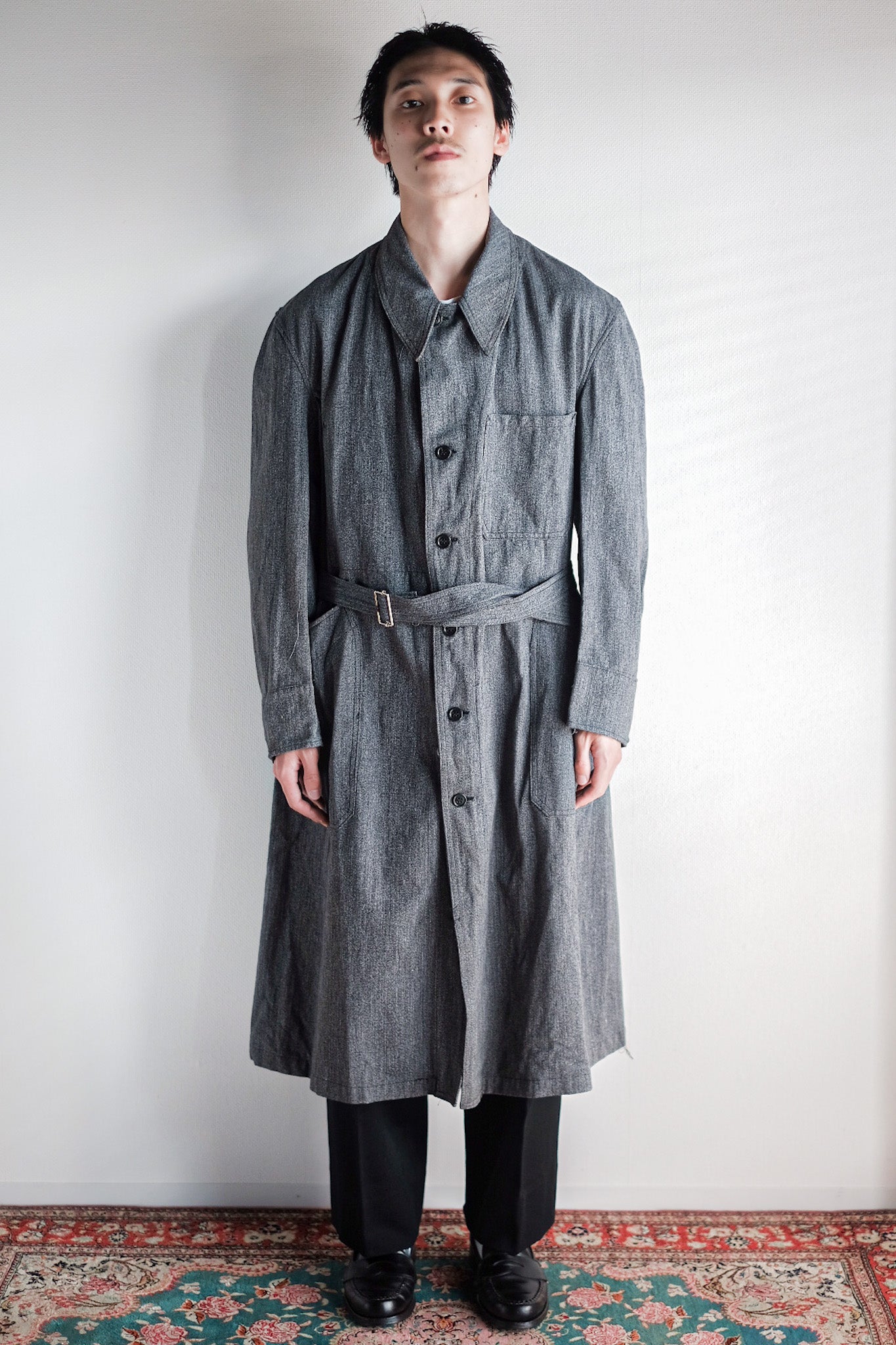 ［~50's］French Vintage PTT Black Chambray Atelier Coat “Dead Stock”