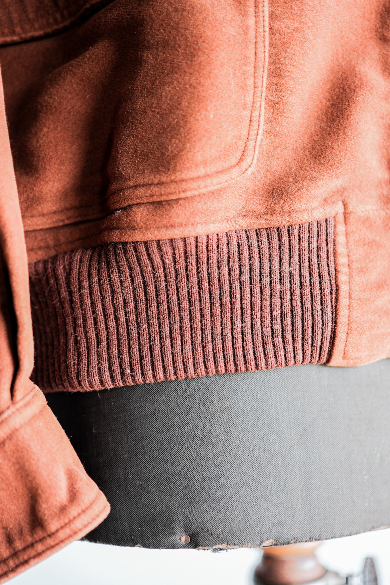 ［~40’s］French Vintage Brown Moleskin Cyclist Jacket