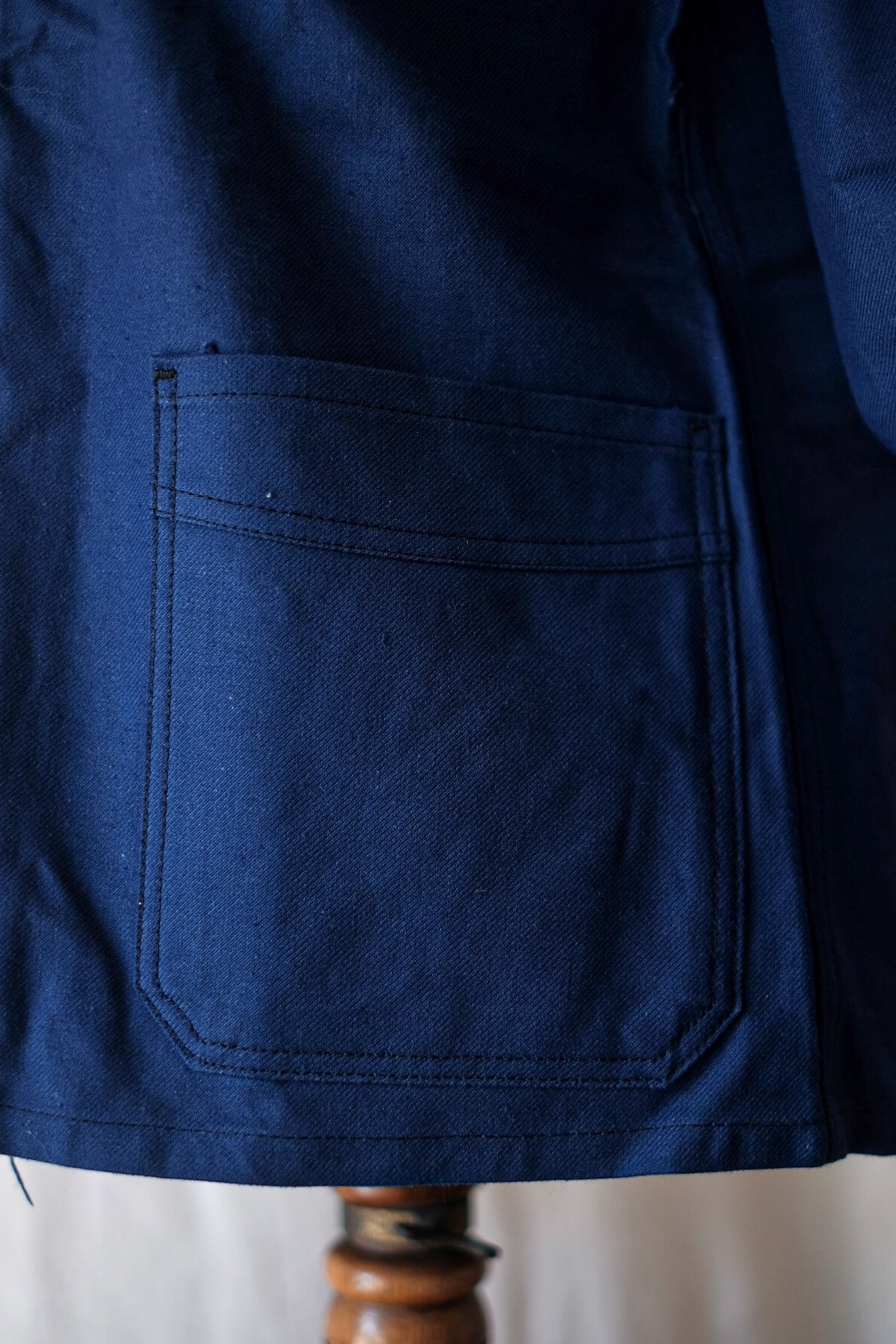 [~ 50's] French Vintage Blue Cotton Twil Work Jacket "Le Mont Stock" "Dead Stock"