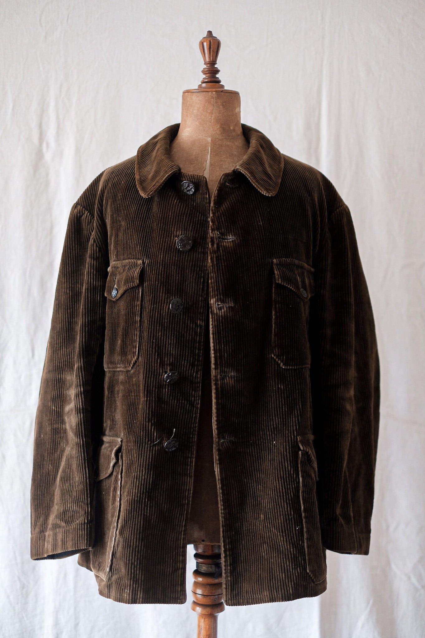 [~ 40's] French Vintage Brown Corduroy Hunting Jacket