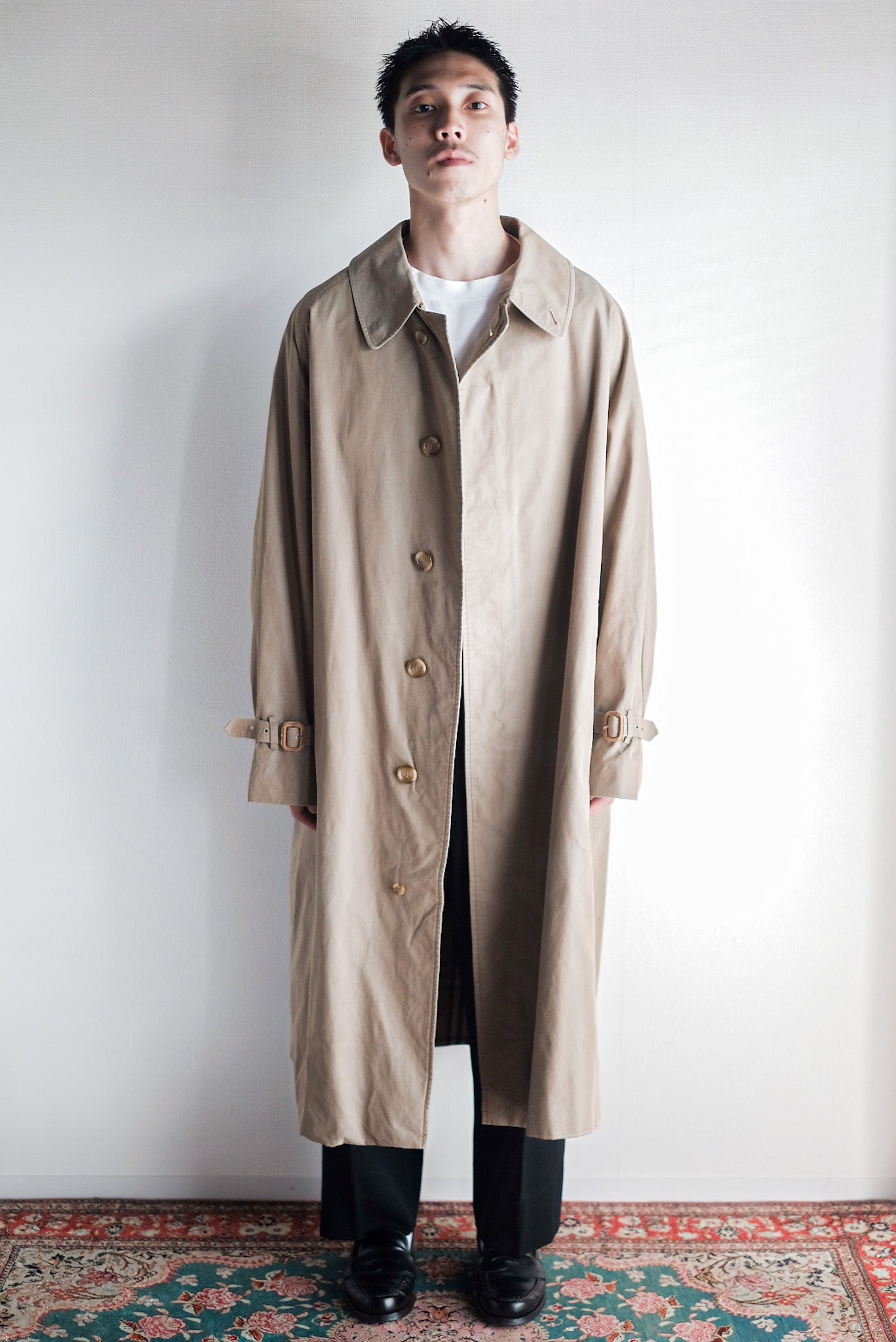 【~80's】Vintage Burberry's Single Raglan Rider Coat C100
