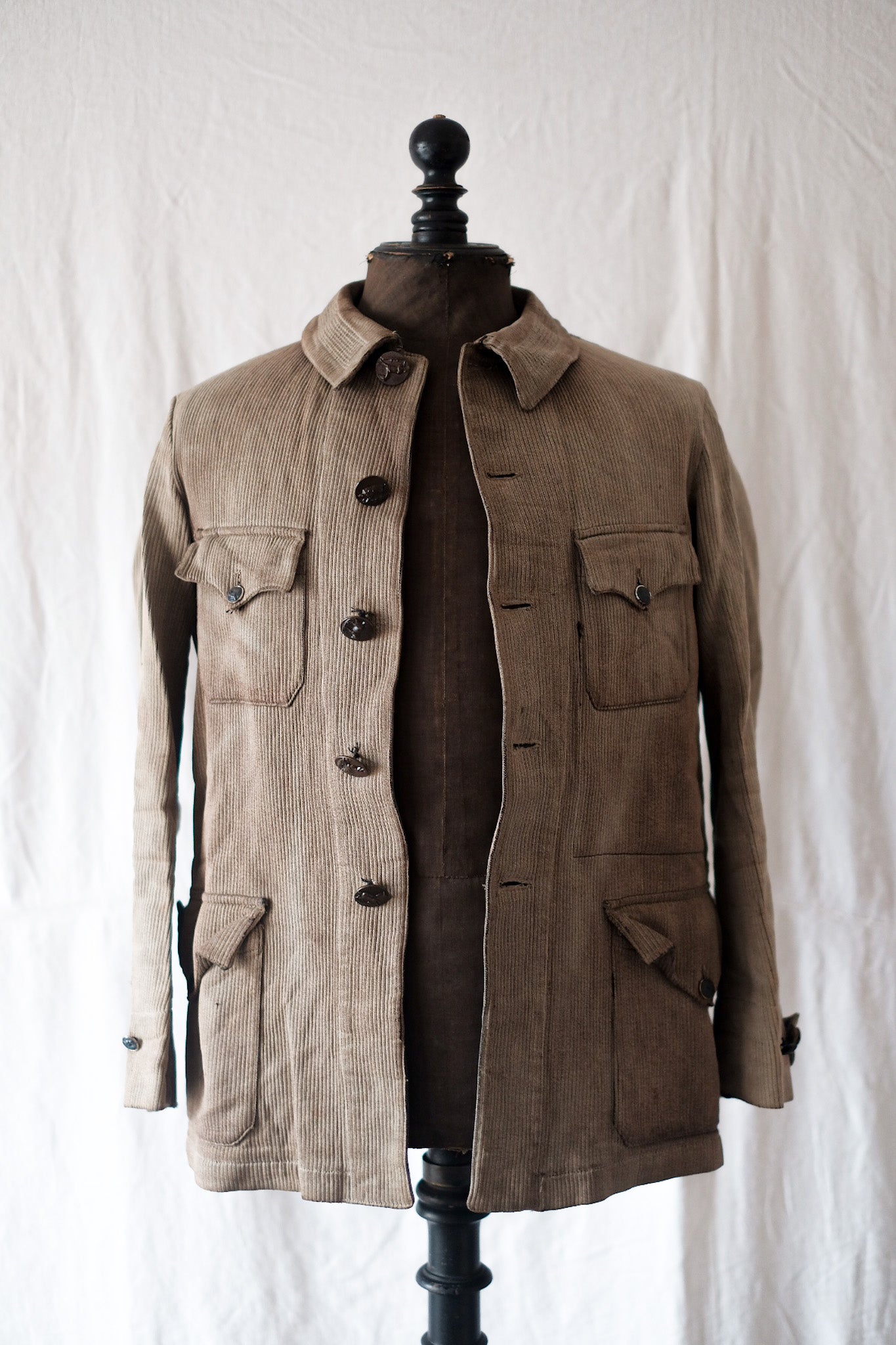 [~ 30's] French Vintage Brown Pique Hunting Jacket