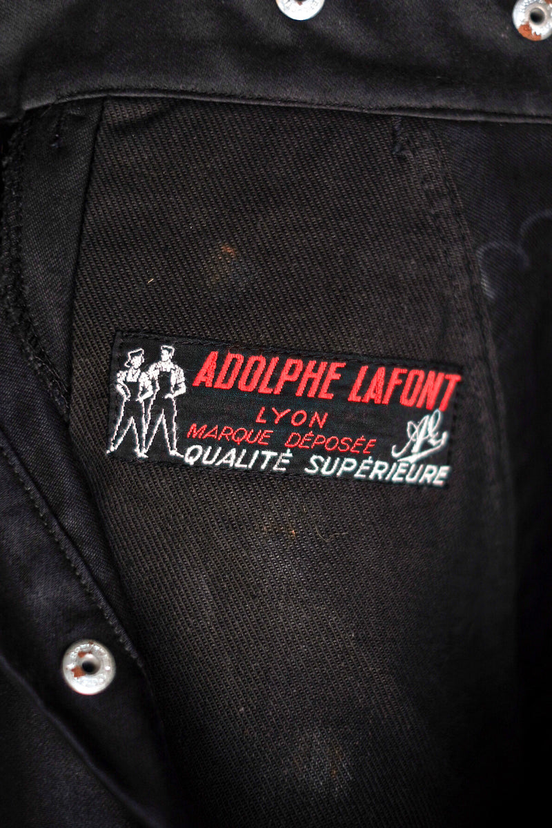 【~40's】French Vintage Black Moleskin Work Pants "Adolphe Lafont" "Dead Stock"