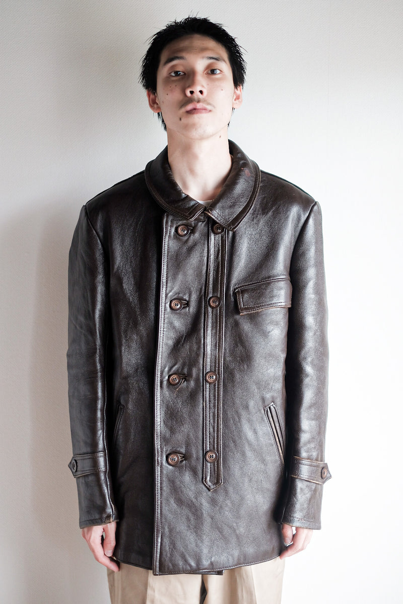 60's] French Vintage Le Corbusier Leather Work Jacket – VIEUX ET