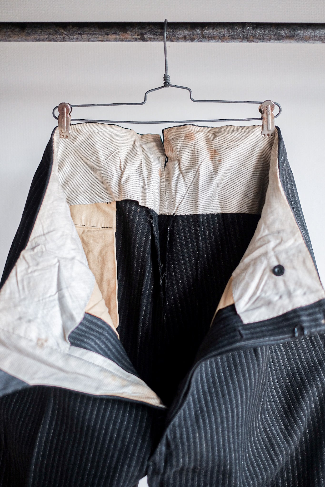 ［~30's］French Vintage Wool Striped Work Pants