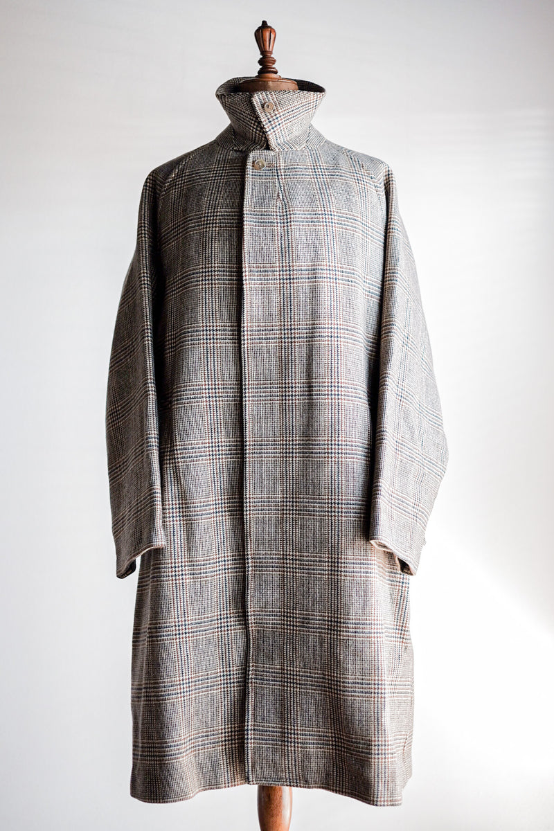 【~80's】Vintage Burberry's Single Raglan Balmacaan Coat Size.54R "Saddle Tweed"